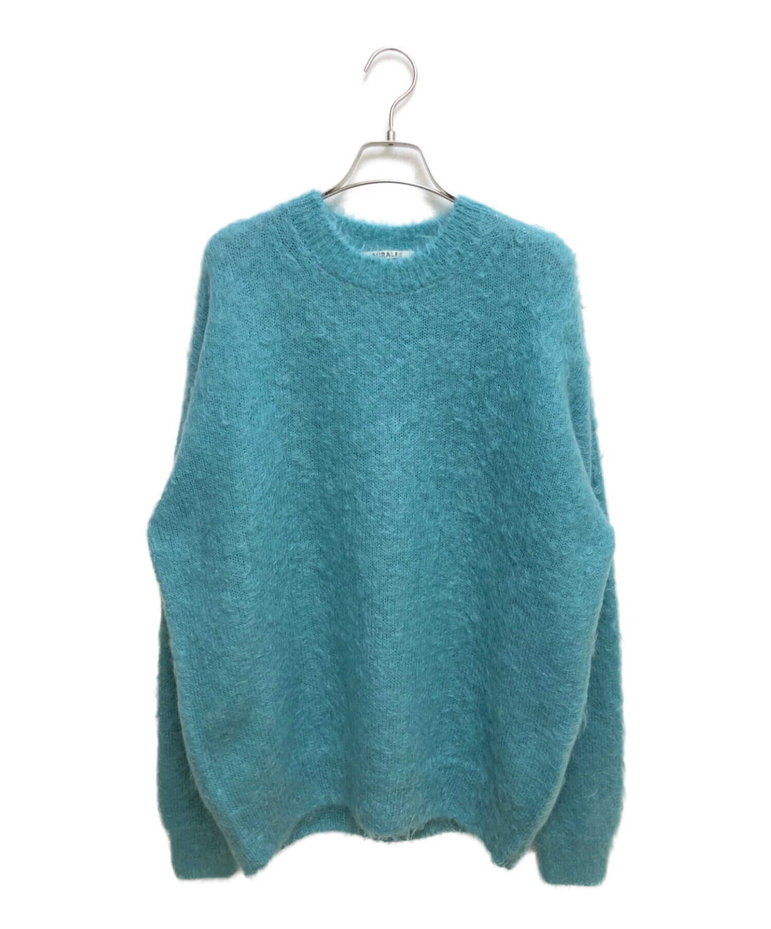 AURALEE (オーラリー) 22AW BRUSHED SUPER KID MOHAIR KNIT P/O ブルー サイズ:SIZE 3