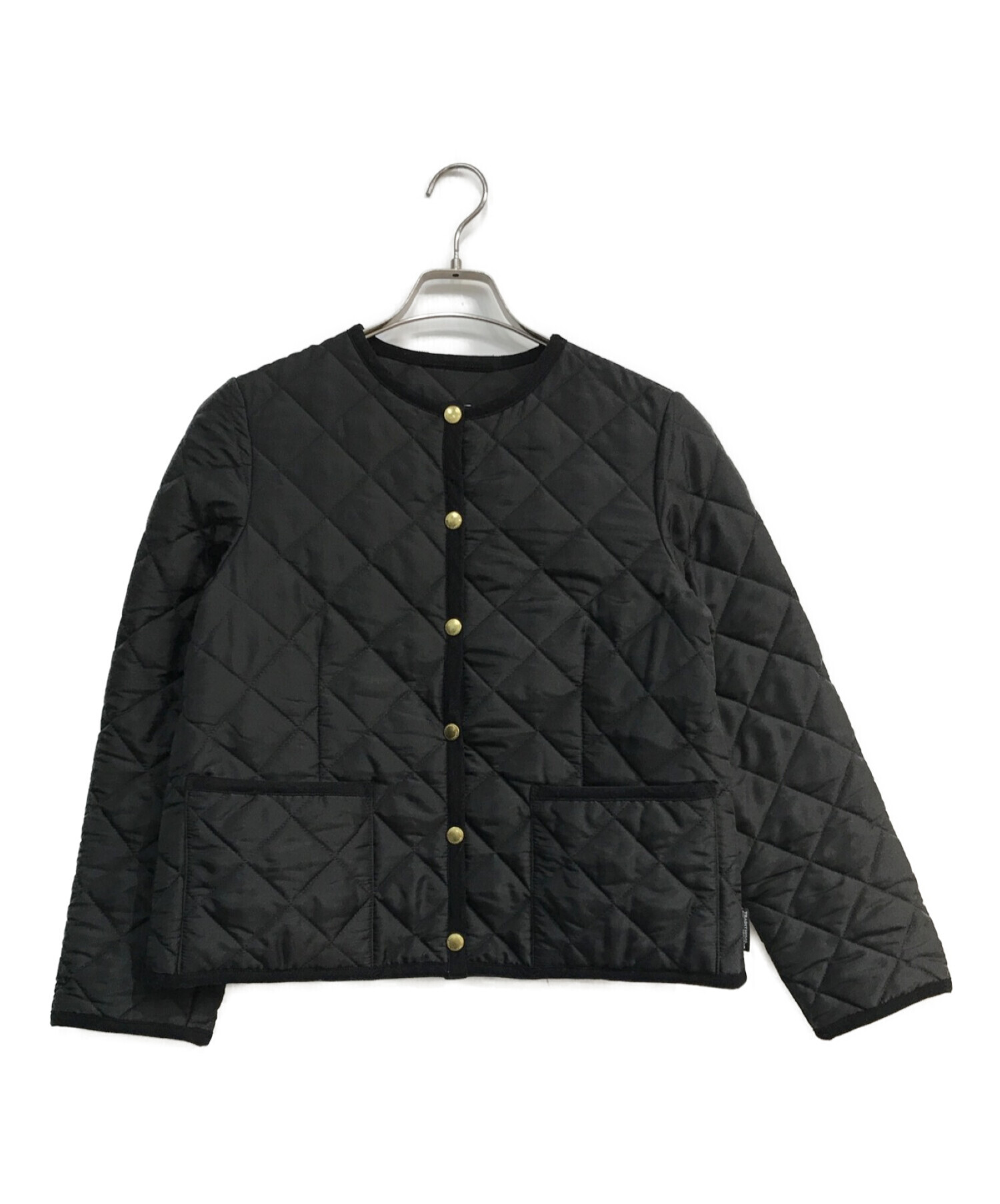 Traditional Weatherwear (トラディショナルウェザーウェア) キルティングノーカラージャケット　中綿ジャケット　ブラック  ブラック サイズ:36