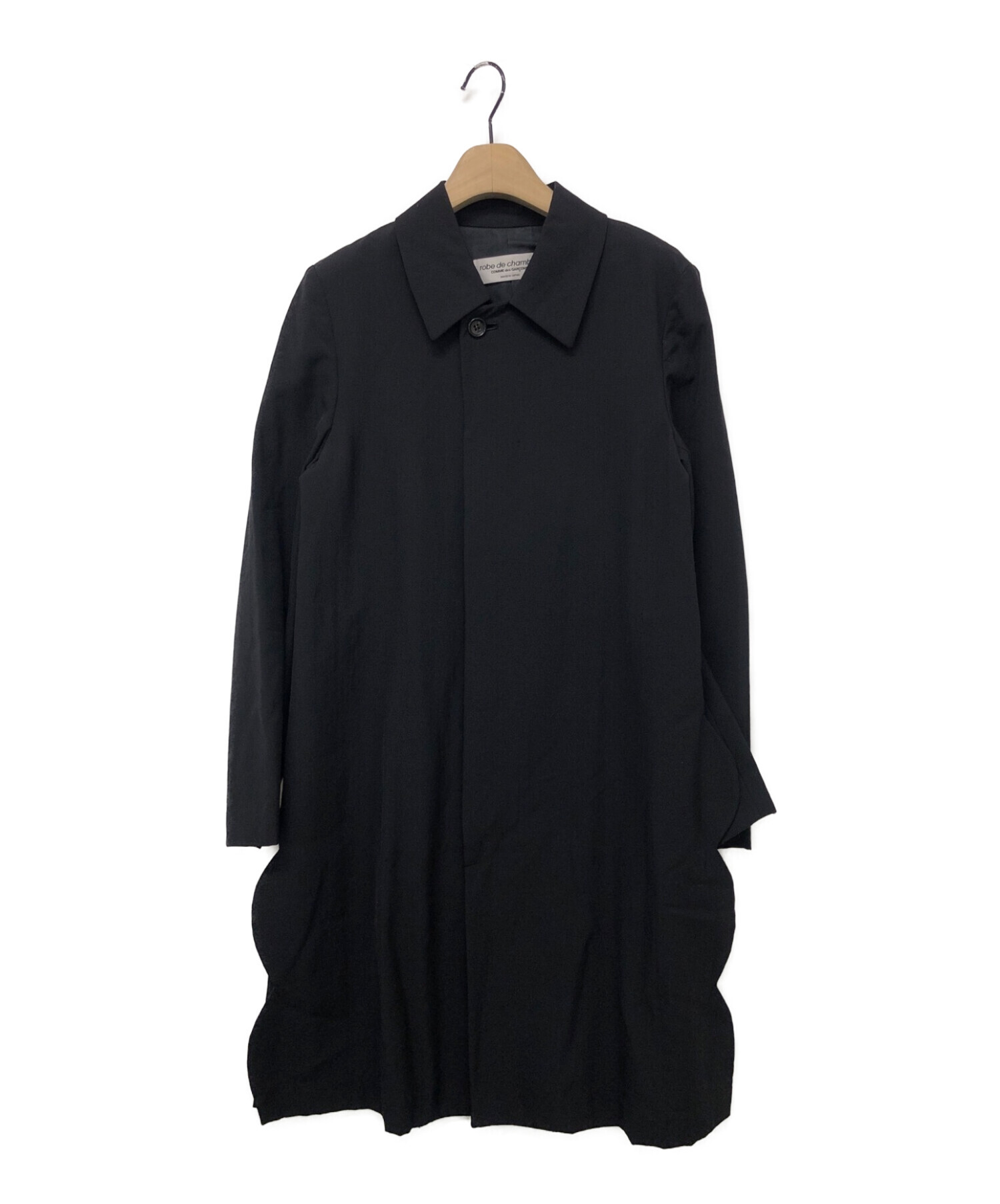 robe de chambre COMME DES GARCONS (ローブドシャンブル コムデギャルソン) スカラップスリットコート ブラック  サイズ:-