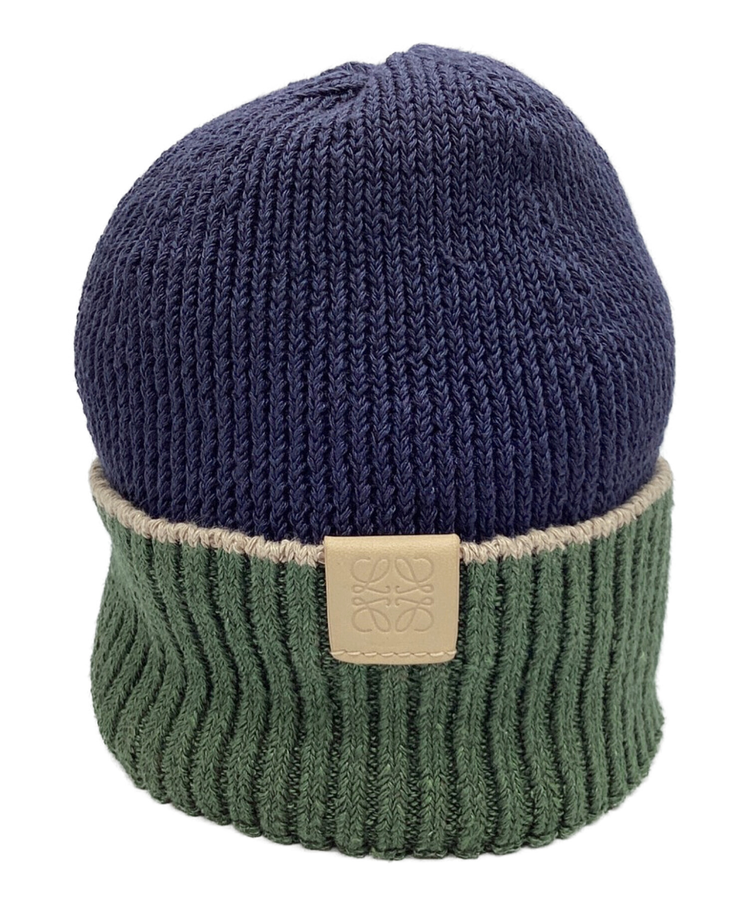 LOEWE ロエベ ニット帽 グリーン×ネイビー サイズ:  未使用品