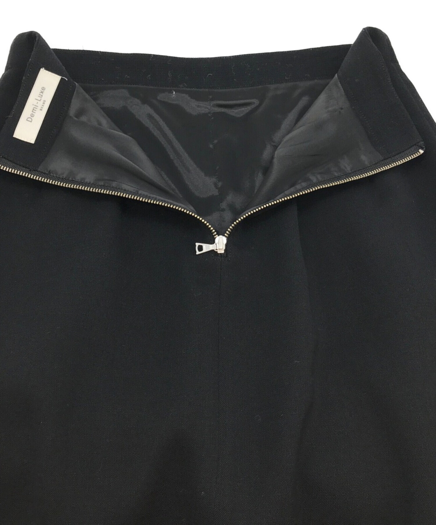 Demi-Luxe BEAMS (デミルクス ビームス) ダブルボイルセミタイトスカート ブラック サイズ:36