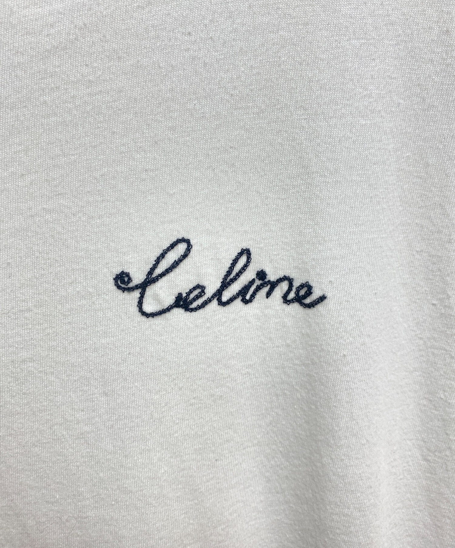 【ワンポイント】セリーヌ エンブロイダリー Tシャツ L オフホワイト 2Q2