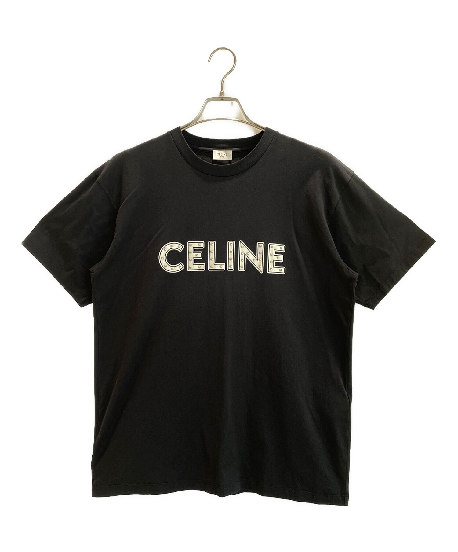 CELINE セリーヌ スタッズ ロゴ Tシャツ ブラック~Sサイズ