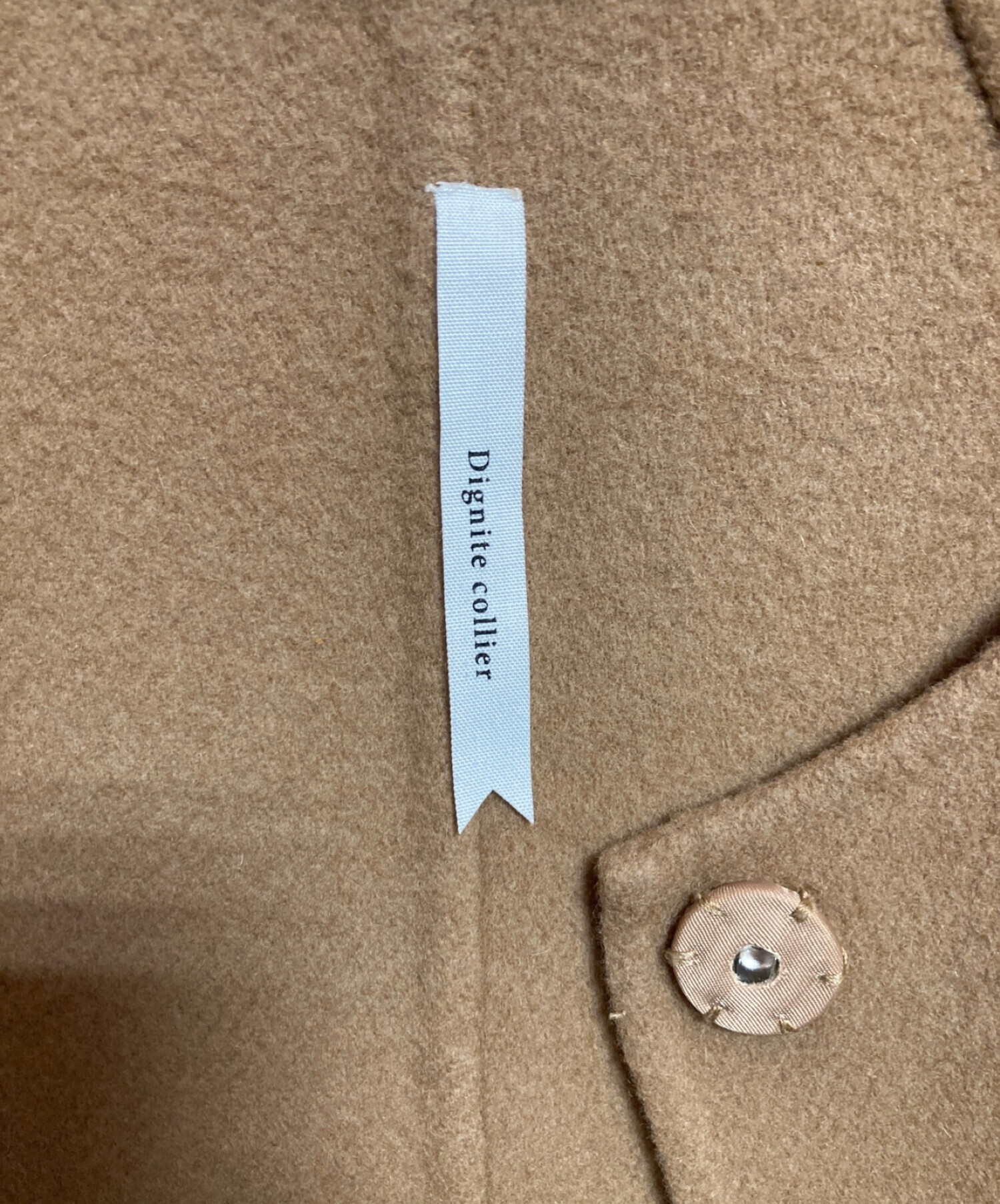 中古・古着通販】Dignite collier (ディニテ コリエ) ノーカラーコート 