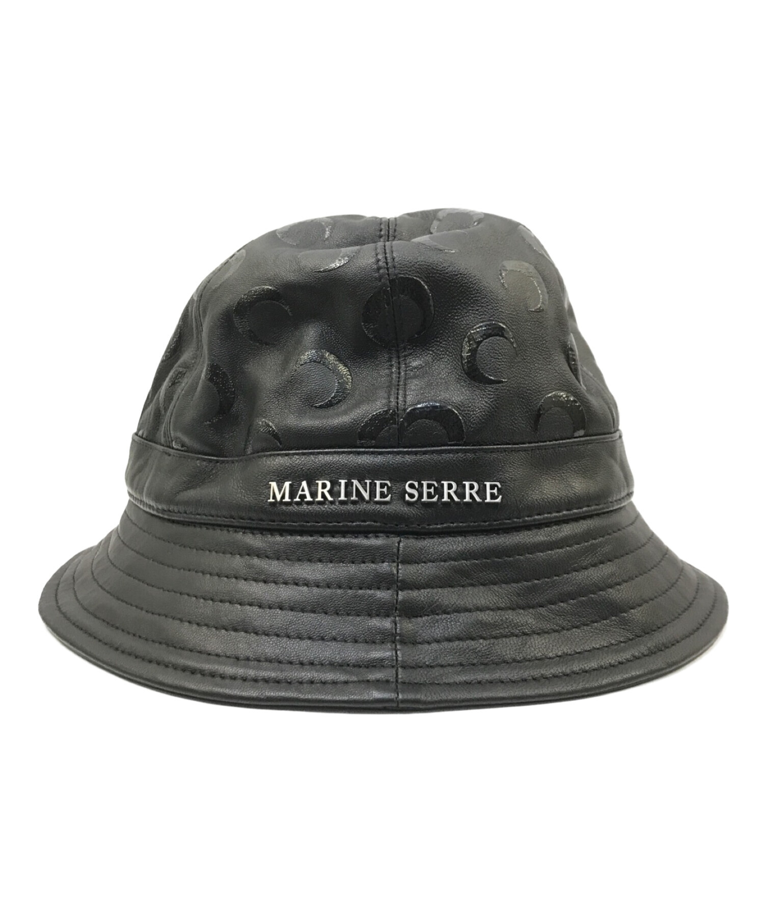 MARINE SERRE (マリーンセル) オールオーバーロゴバケットハット ブラック