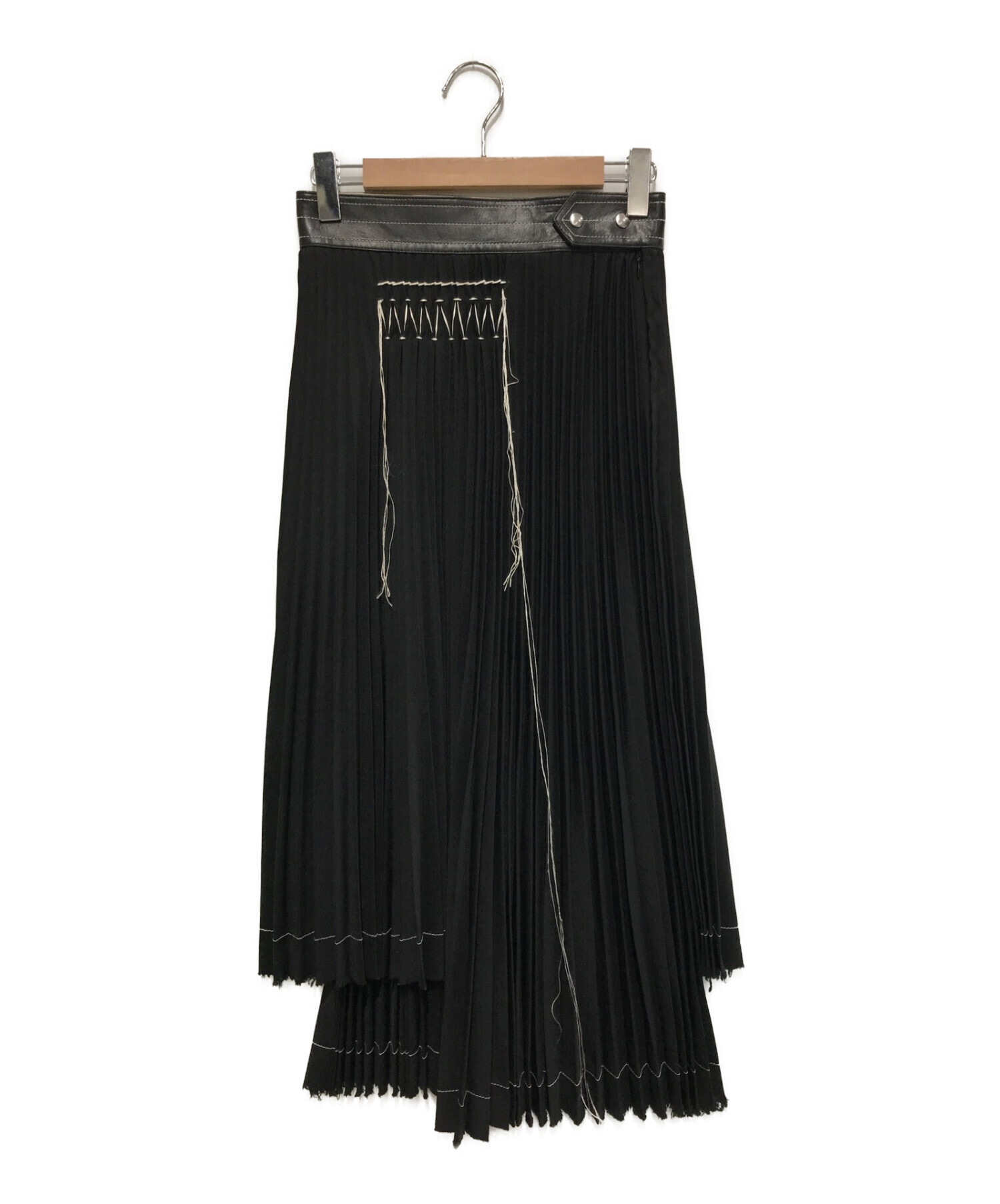 HELMUT LANG (ヘルムートラング) プリーツスカート ブラック サイズ:SIZE 4