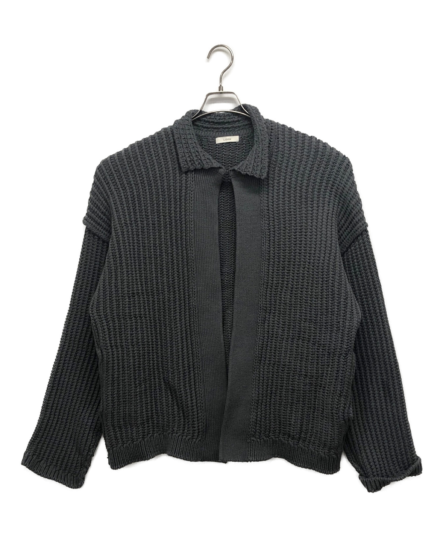 LIDNM LILY YARN KNIT BLOUSON (M) COTTON LILY YARN CREW NECK VEST 