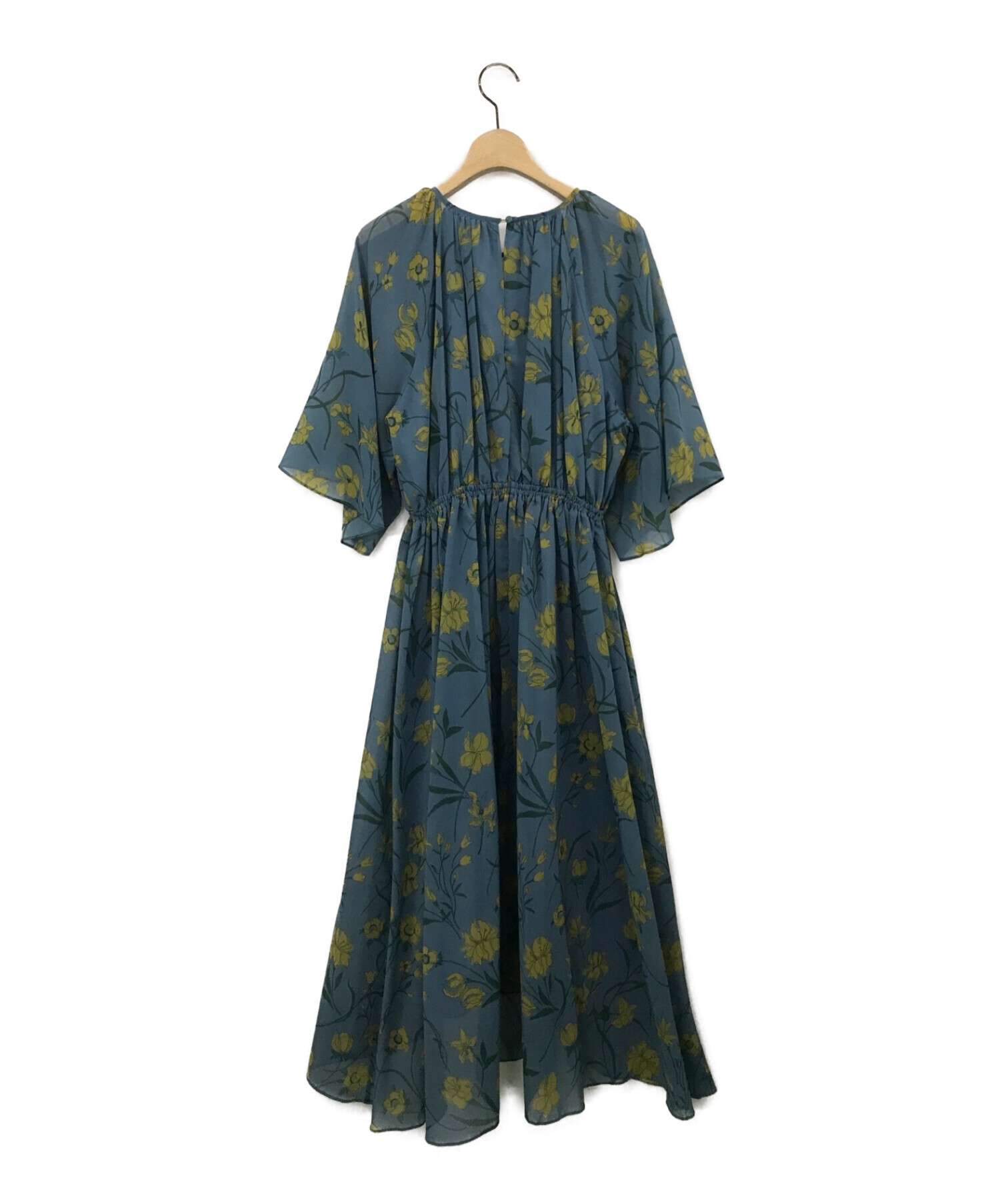 中古・古着通販】flicka (フリッカ) 花柄ワンピース ブルー 
