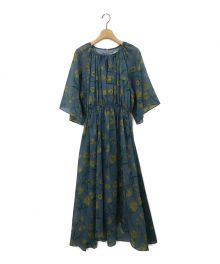 中古・古着通販】flicka (フリッカ) 花柄ワンピース ブルー サイズ:1 