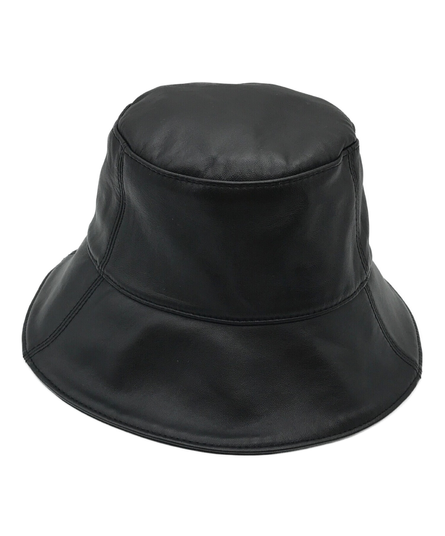 Helenkaminski ヘレンカミンスキー レザー帽子 ブラックBLACK-