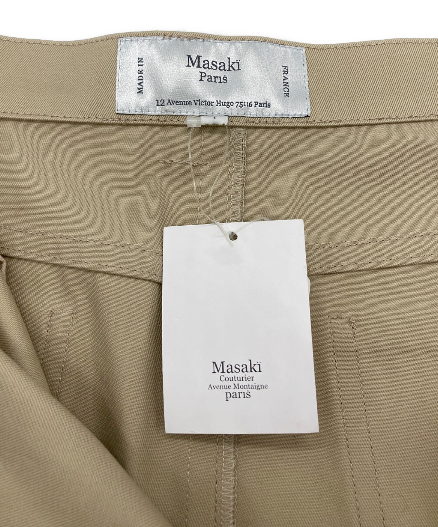 Masaki Paris マサキ パリ カットオフラップスカート ベージュ サイズ:1 未使用品