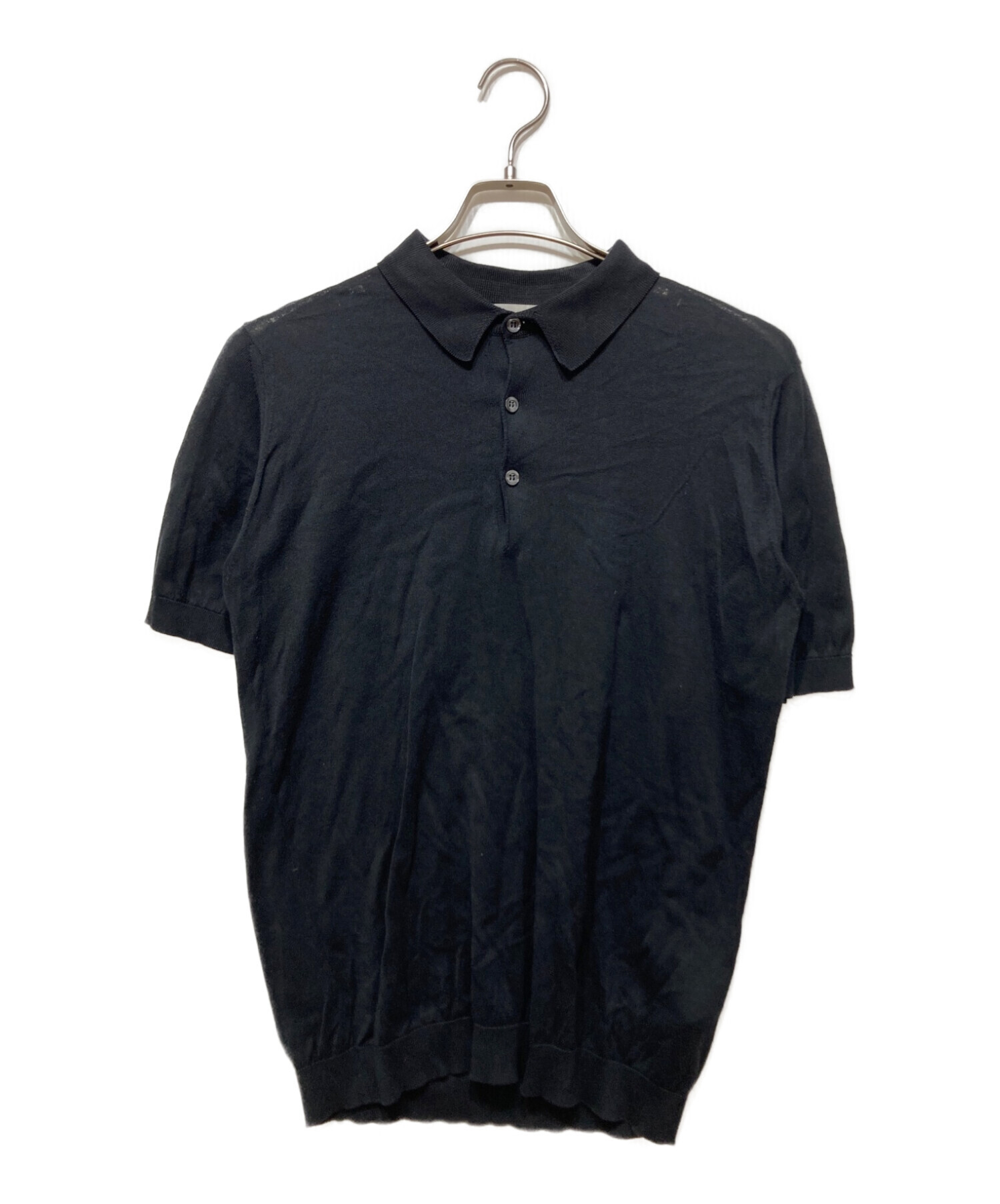 美品 JOHN SMEDLEY シーアイランドコットン ポロシャツ M 黒
