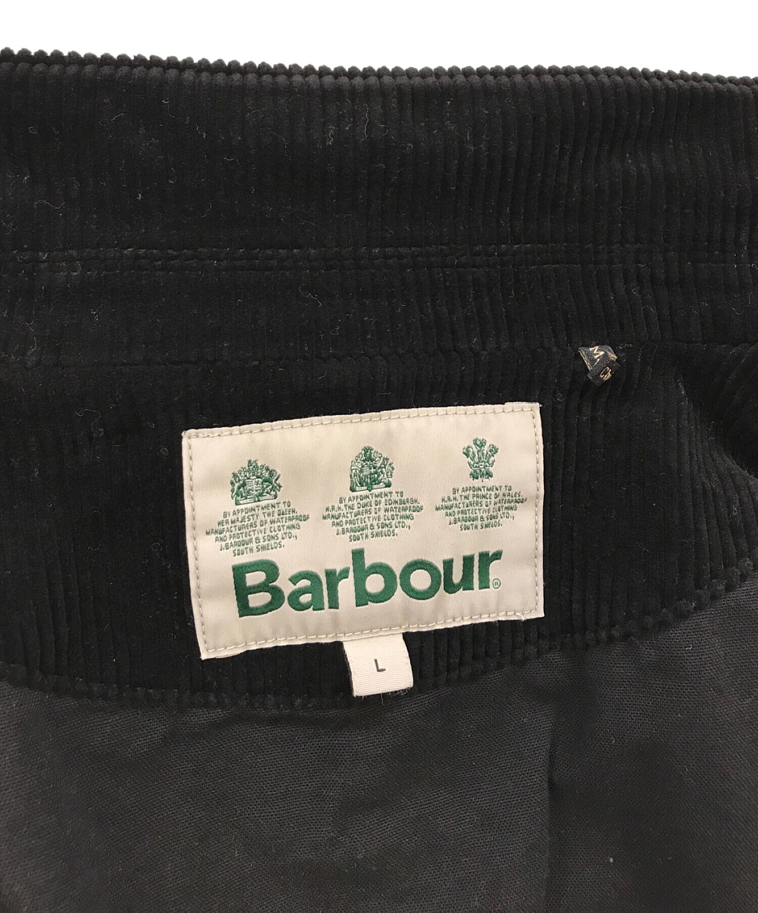 Barbour (バブアー) コーデュロイハンティングジャケット ブラック サイズ:L