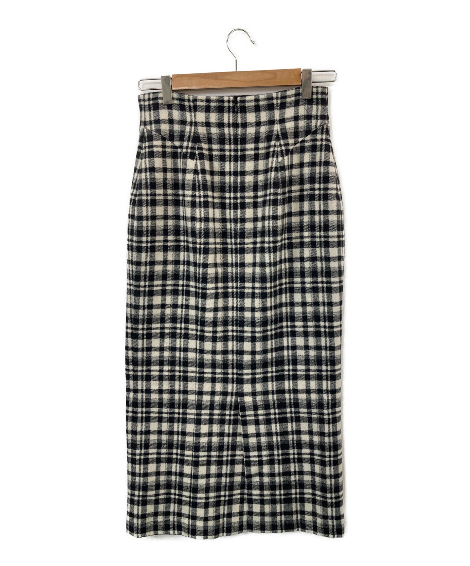 Herlipto Over Check Wool-Blend Skirt