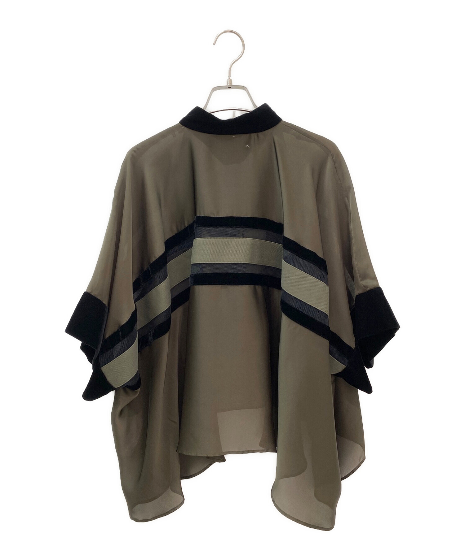 sacai / サカイ 異素材ドッキングボリュームスリーブ ブラウス | 1 | sacai / サカイ 異素材ドッキングボリュームスリーブ ブラウス | 1