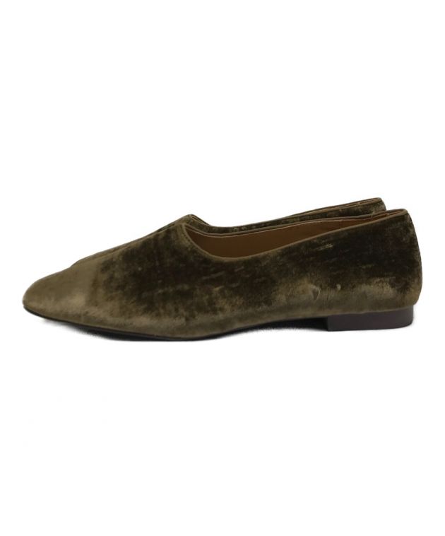 中古・古着通販】CLANE (クラネ) VELVET FLAT SHOES パンプス オリーブ 