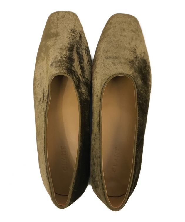 中古・古着通販】CLANE (クラネ) VELVET FLAT SHOES パンプス オリーブ 