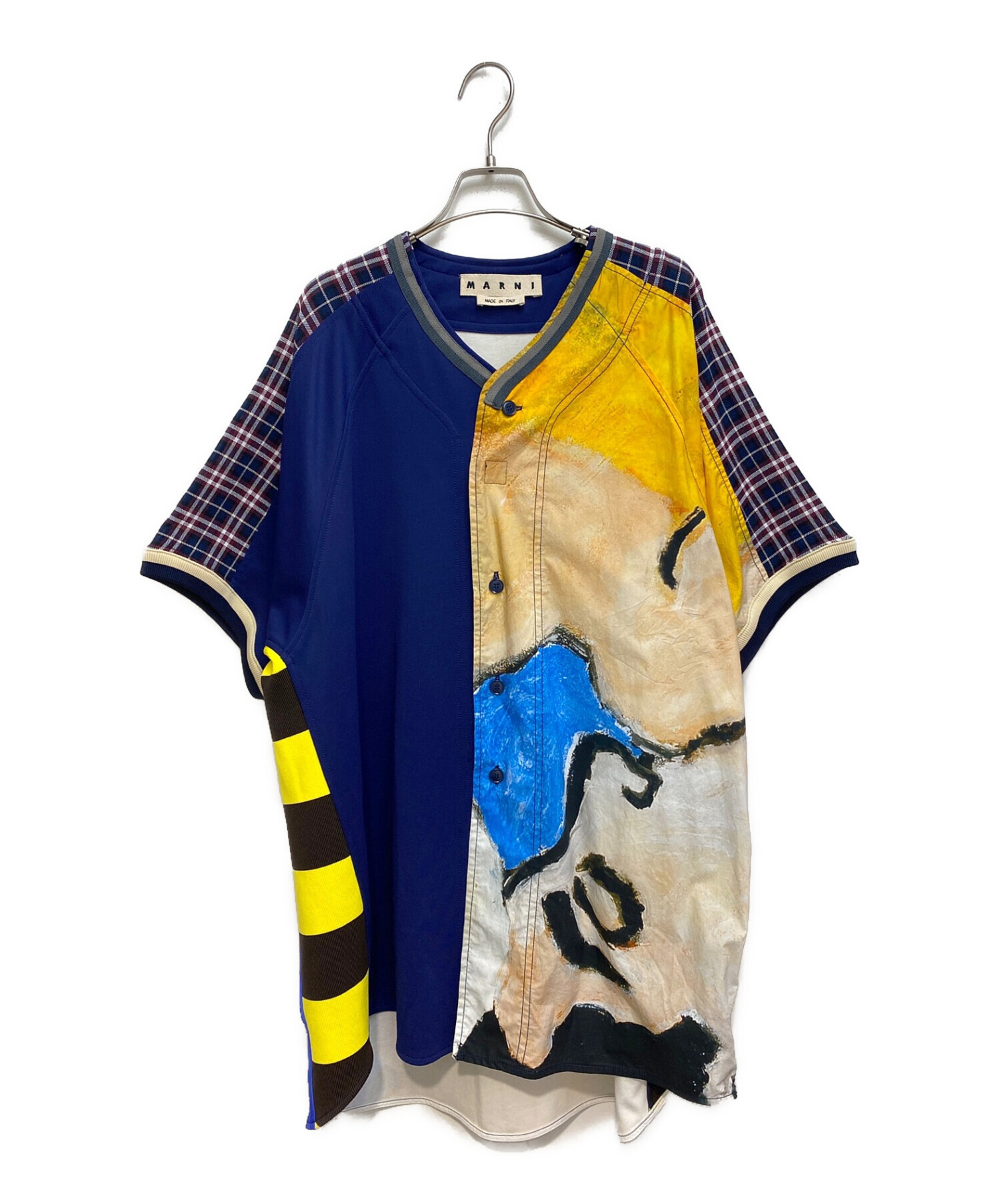 中古・古着通販】MARNI (マルニ) ベースボールシャツ ネイビー 