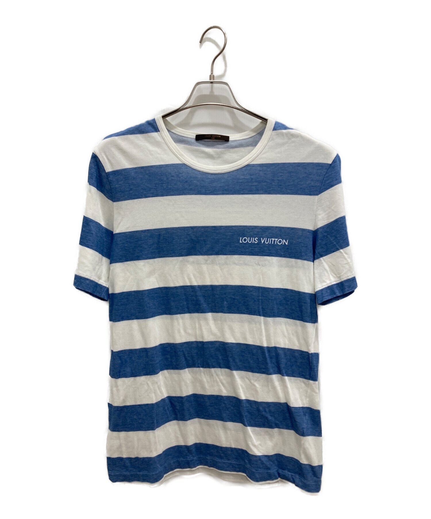 LOUIS VUITTON (ルイ ヴィトン) ボーダーTシャツ ホワイト×ブルー サイズ:XL