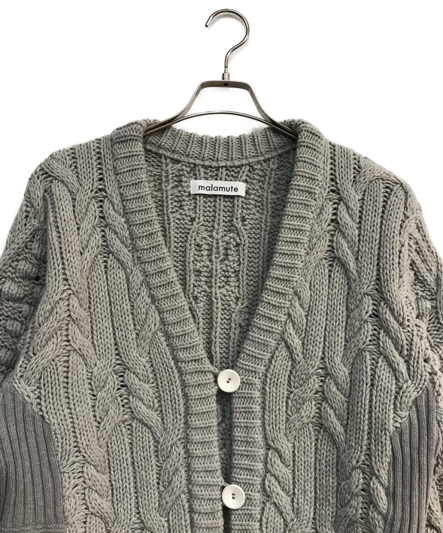 中古・古着通販】malamute (マラミュート) 2way cable knit cardigan  