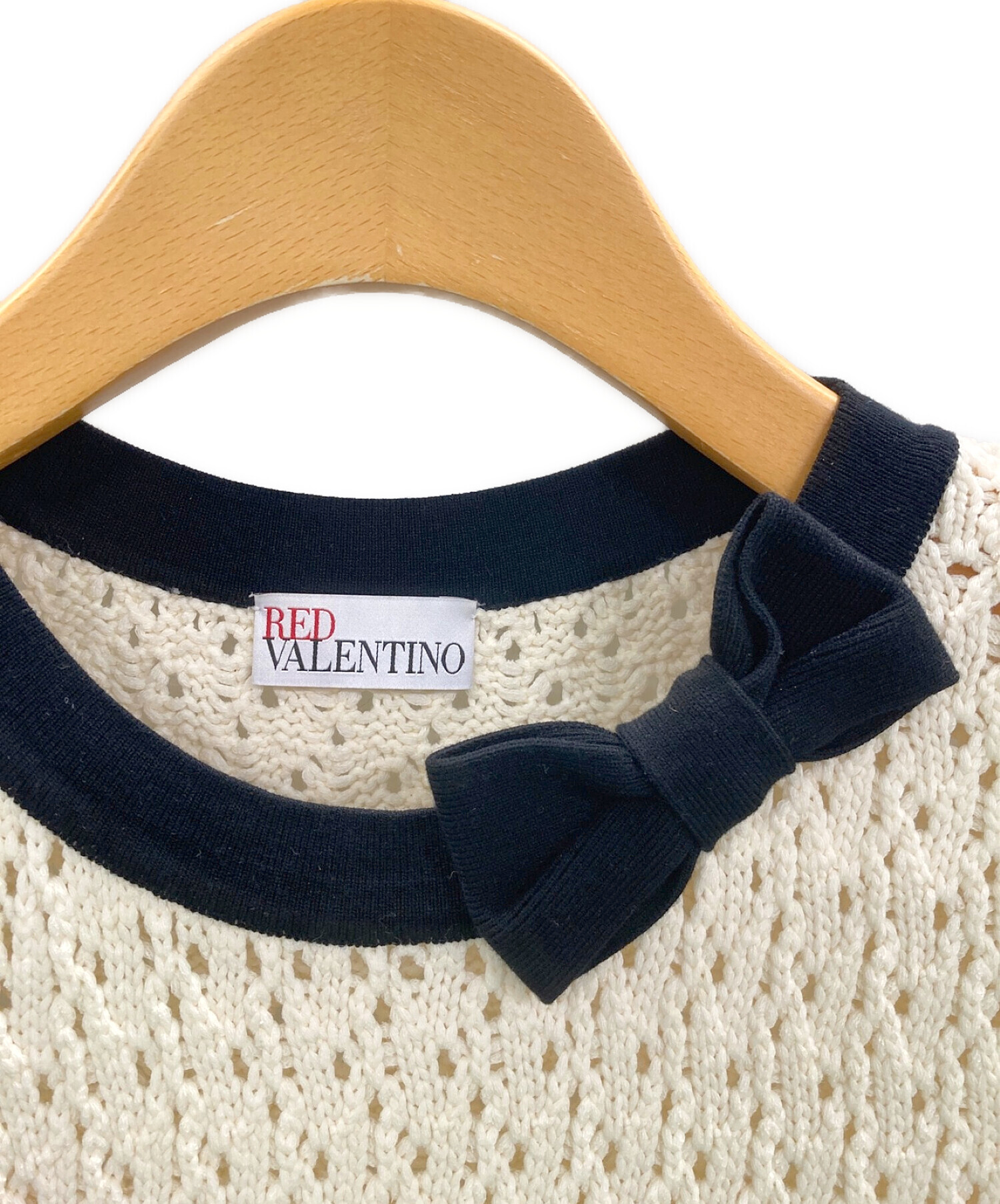 RED VALENTINO クロシェニットワンピース