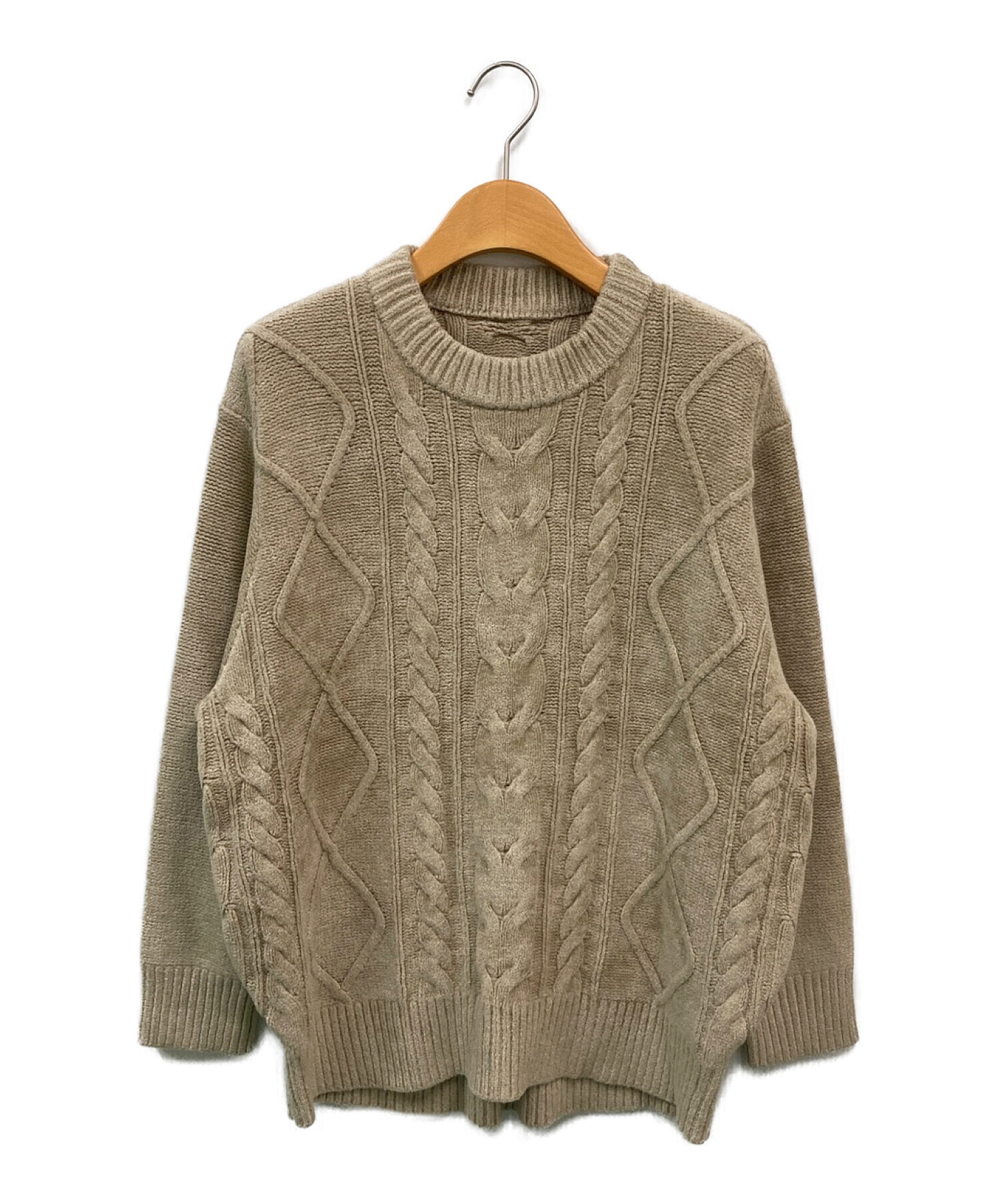 中古・古着通販】ABYTS (エーバイティーエス) CREW NECK CABLE KNIT 
