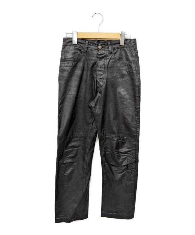 中古・古着通販】A.P.C. (アー・ペー・セー) レザーパンツ ブラック 
