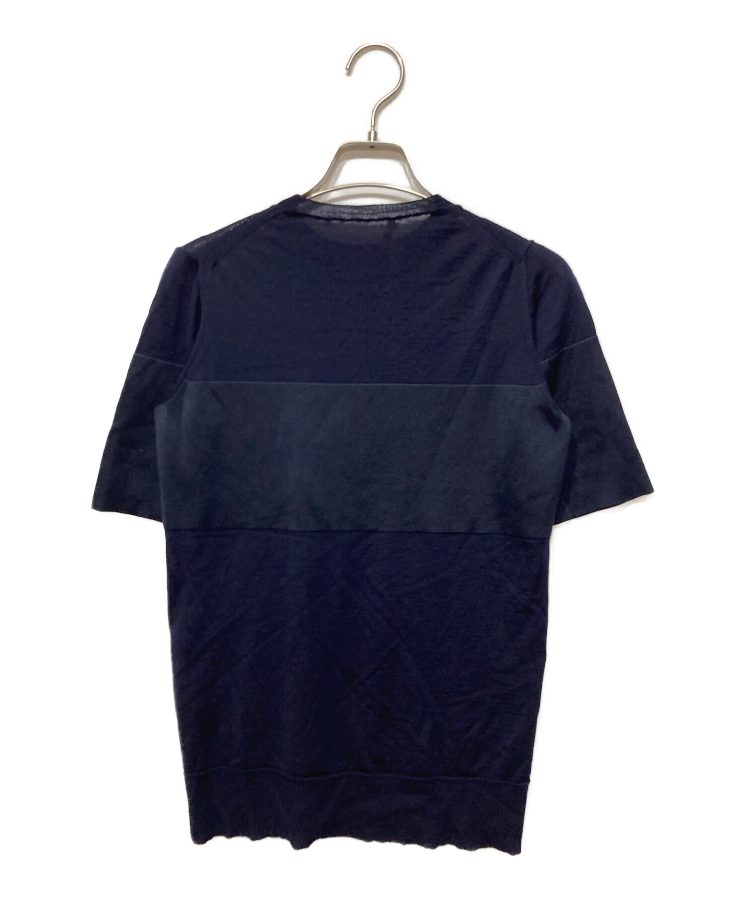 中古・古着通販】CELINE (セリーヌ) 半袖ニット ネイビー サイズ:S 