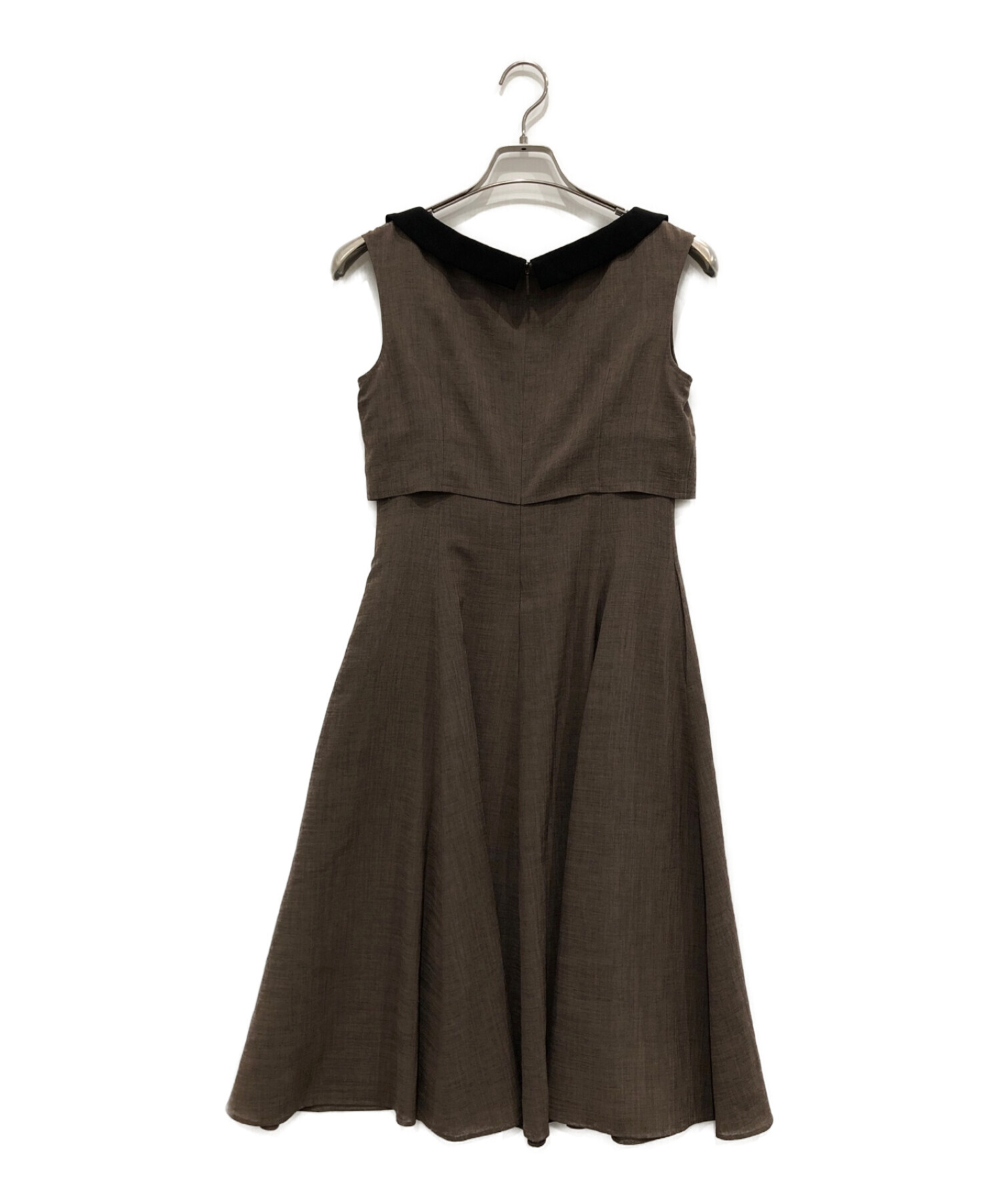 Rene basic (ルネベーシック) リネンライクワンピース ブラウン サイズ:34