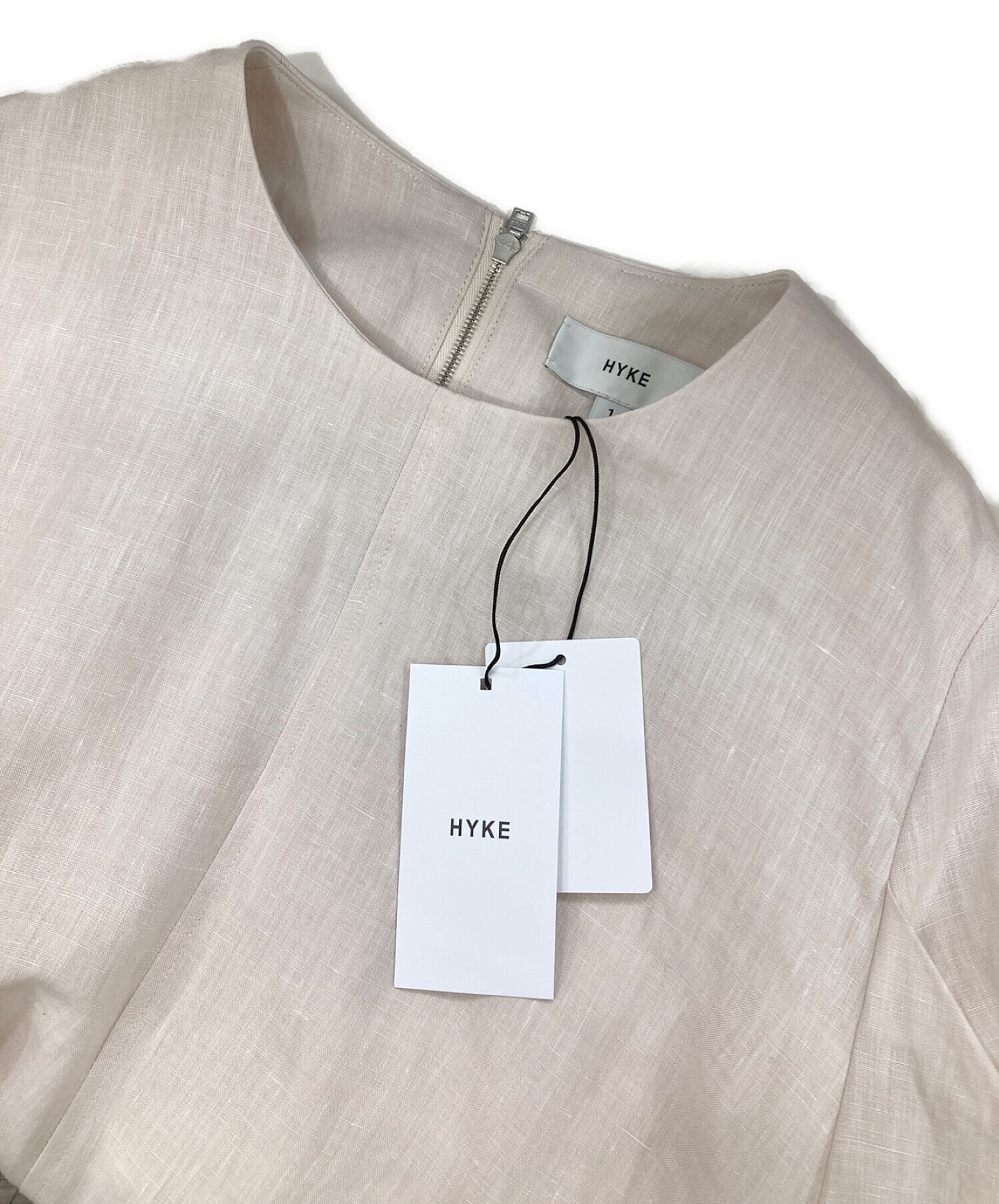 HYKE (ハイク) LINEN SHORT SLEEVE MAXI DRESS アイボリー サイズ:1 未使用品