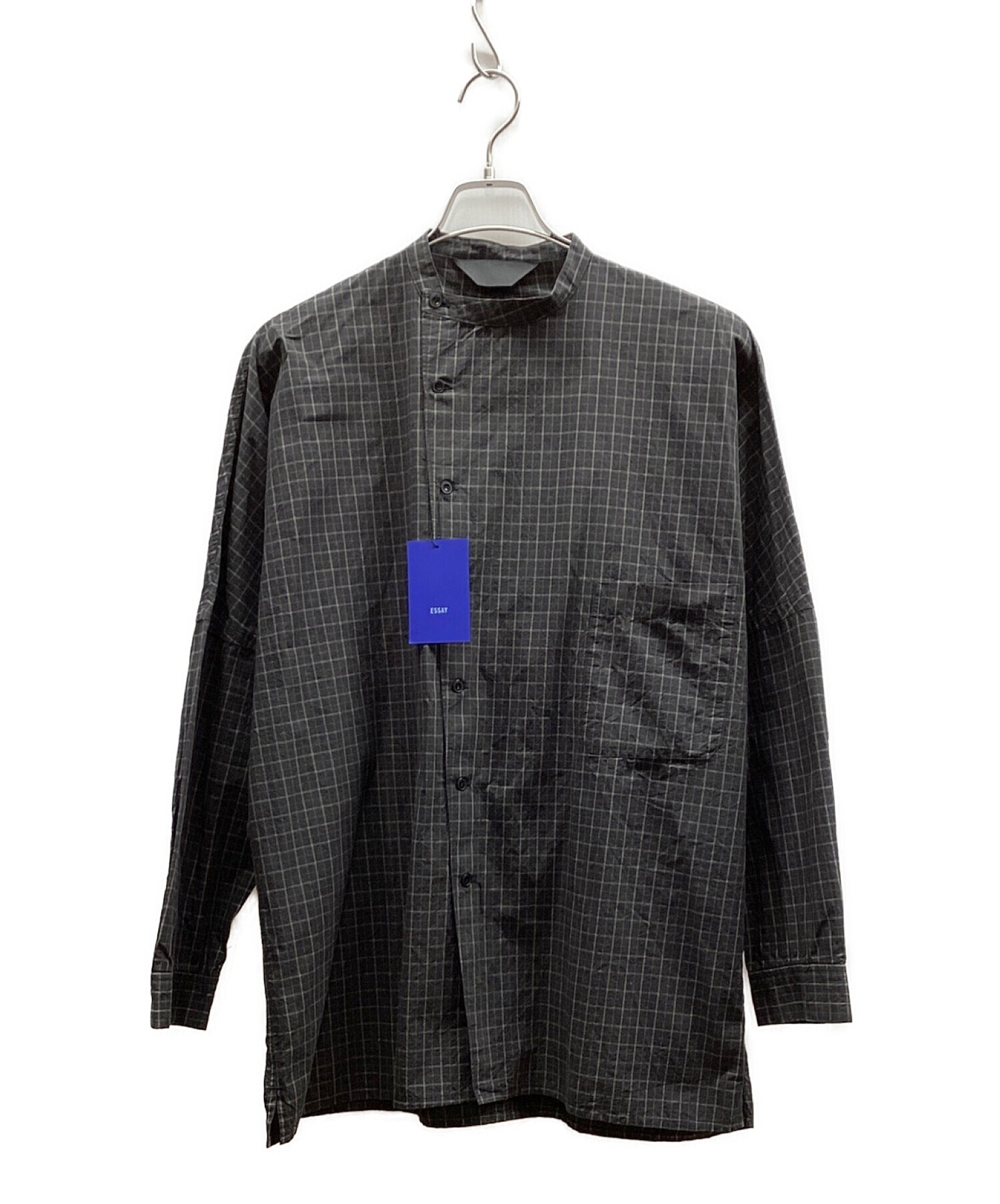 中古・古着通販】Essay (エッセイ) DOLMAN SLANT SHIRT ブラック 
