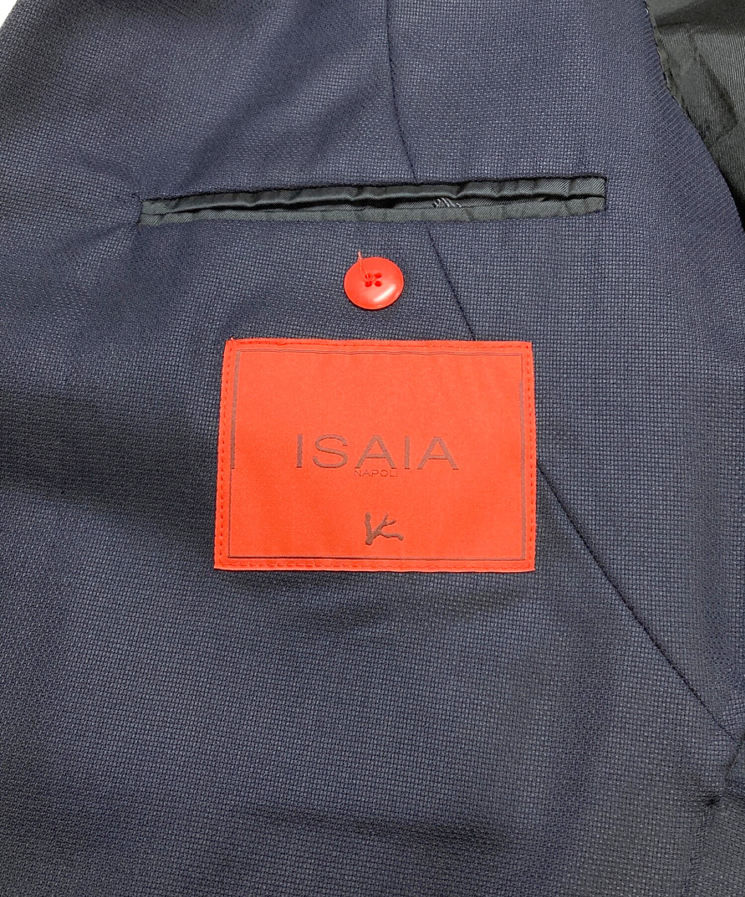 ISAIA イザイア 3B テーラードジャケット ネイビー ストライプ 42 