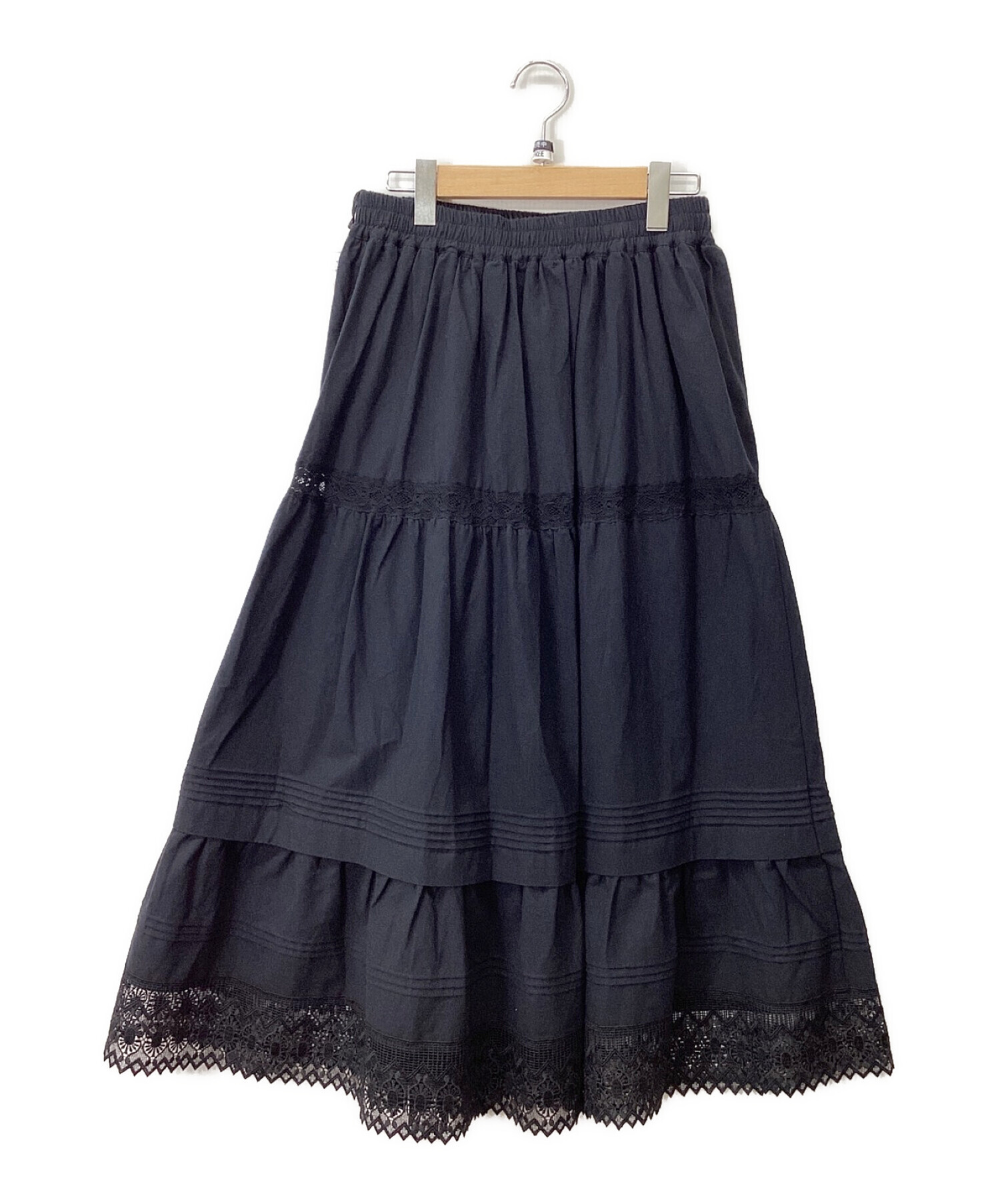 Samansa Mos2 (サマンサモスモス) 裾レースティアードスカート ブラック サイズ:FREE 未使用品