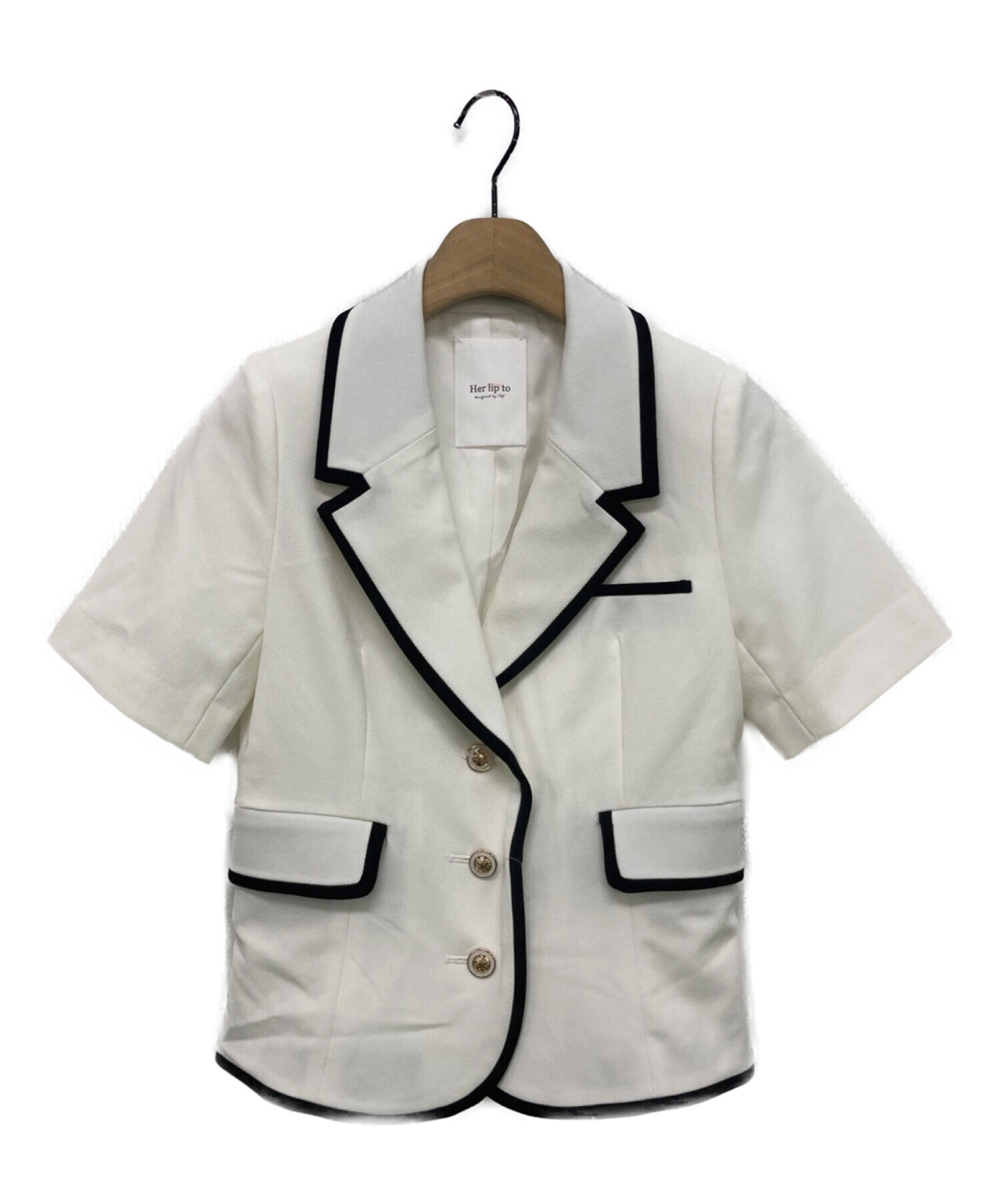 Her lip to Bicolor Short Sleeve Blazer レディース