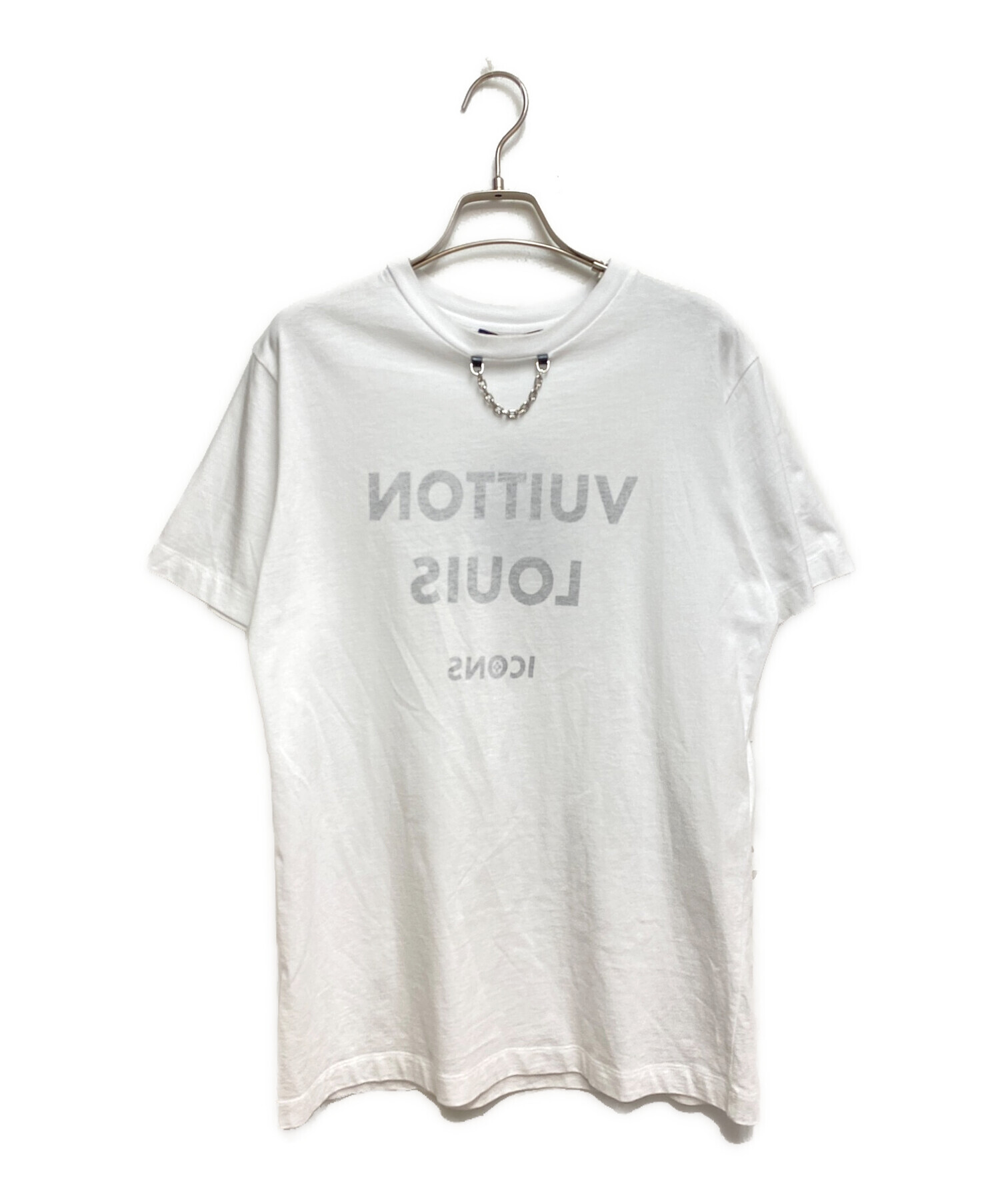 LOUIS VUITTON (ルイ ヴィトン) 反転ロゴプリントTシャツ ホワイト サイズ:XL