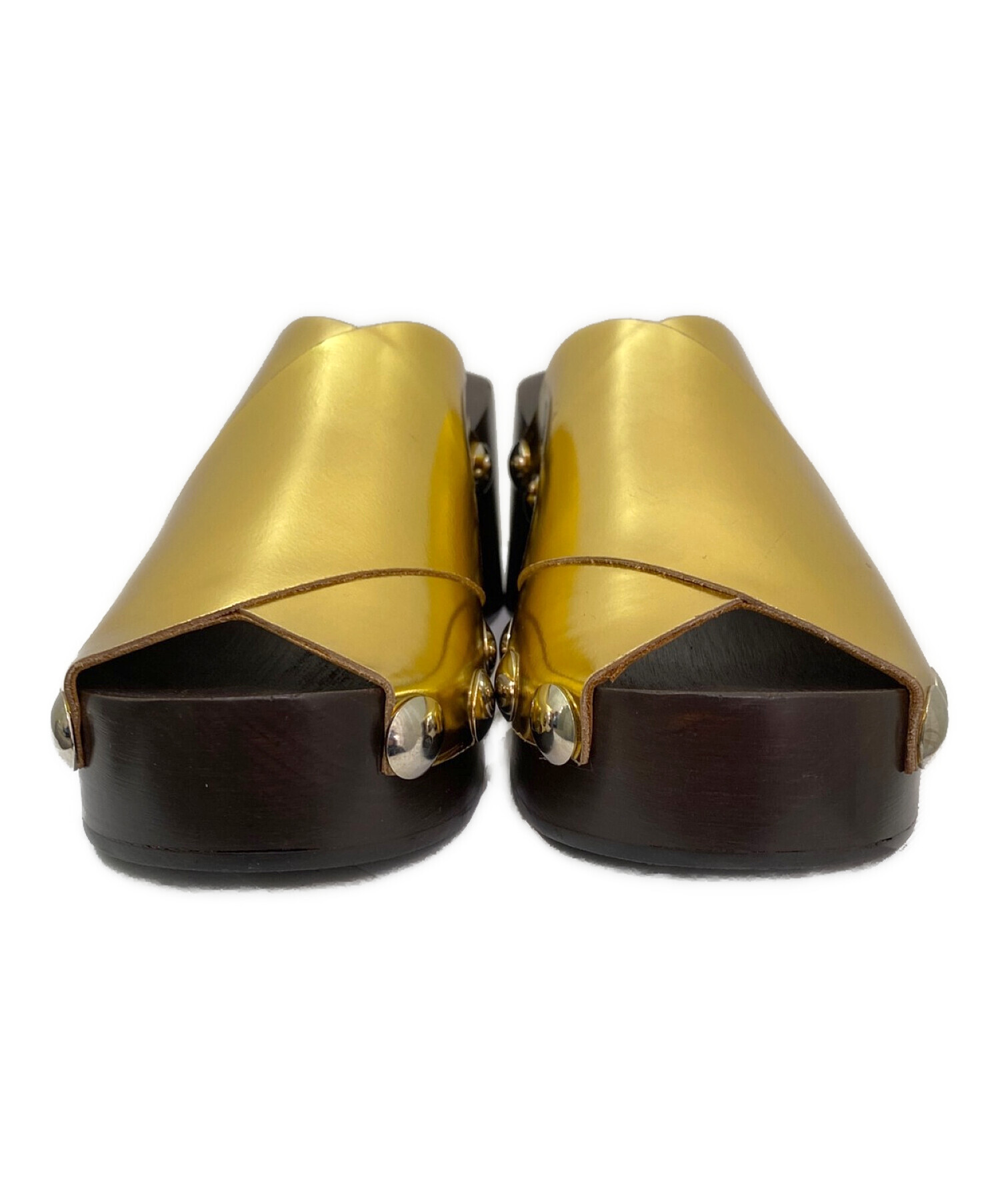 中古・古着通販】GANNI (ガニー) プラットフォームサンダル ゴールド 