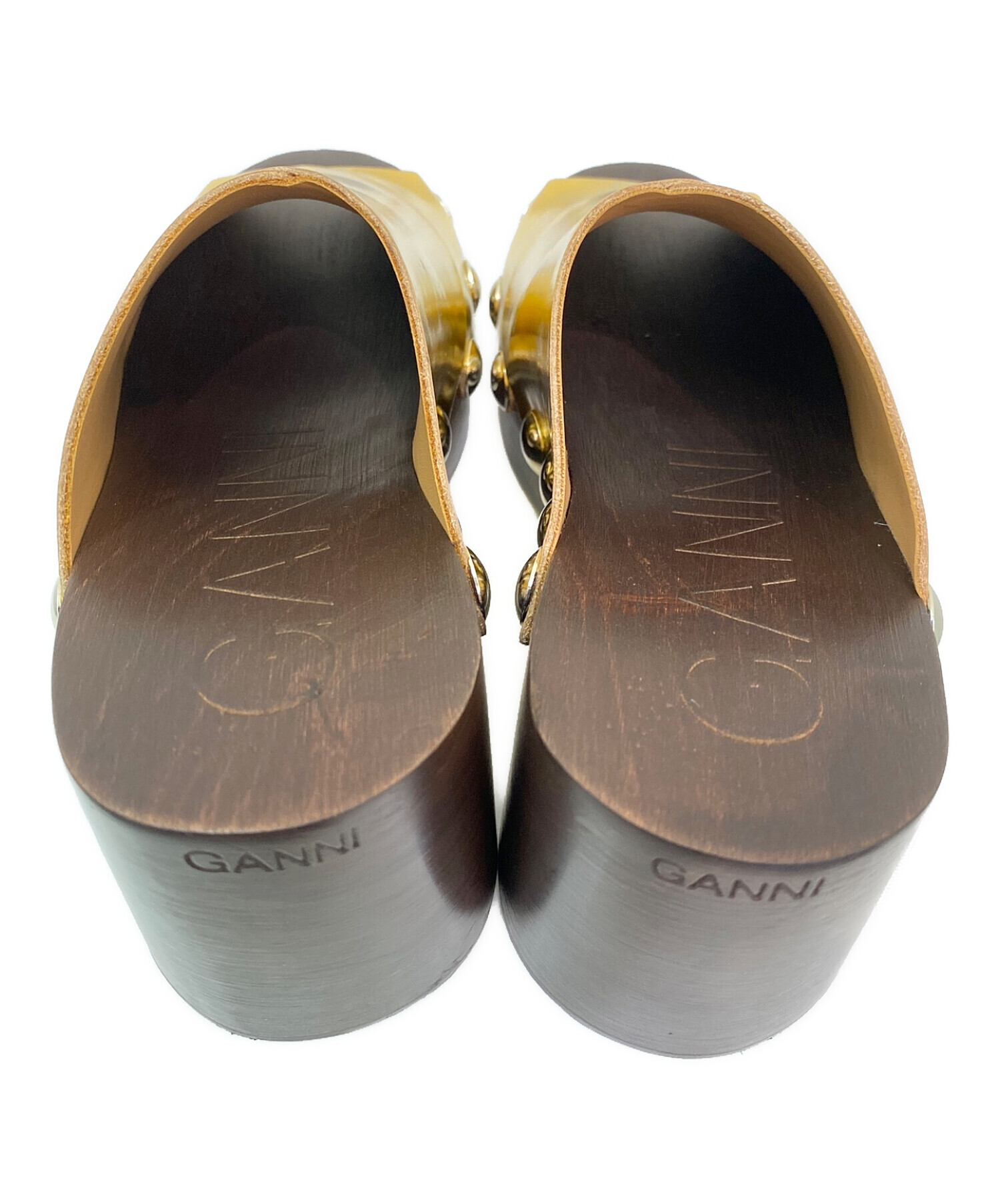中古・古着通販】GANNI (ガニー) プラットフォームサンダル ゴールド 