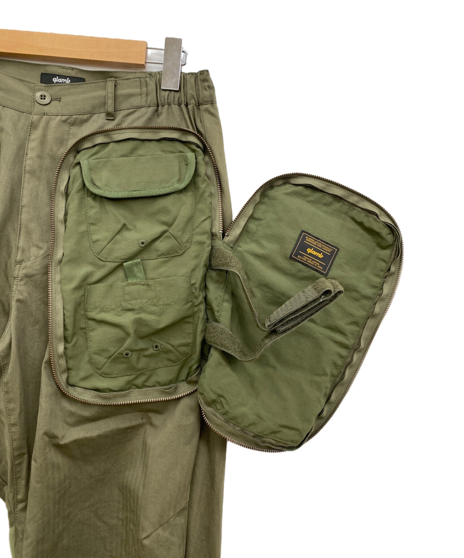 新品！タグ付き！ミリタリーストレージジョガーパンツ カーキ 【glamb】