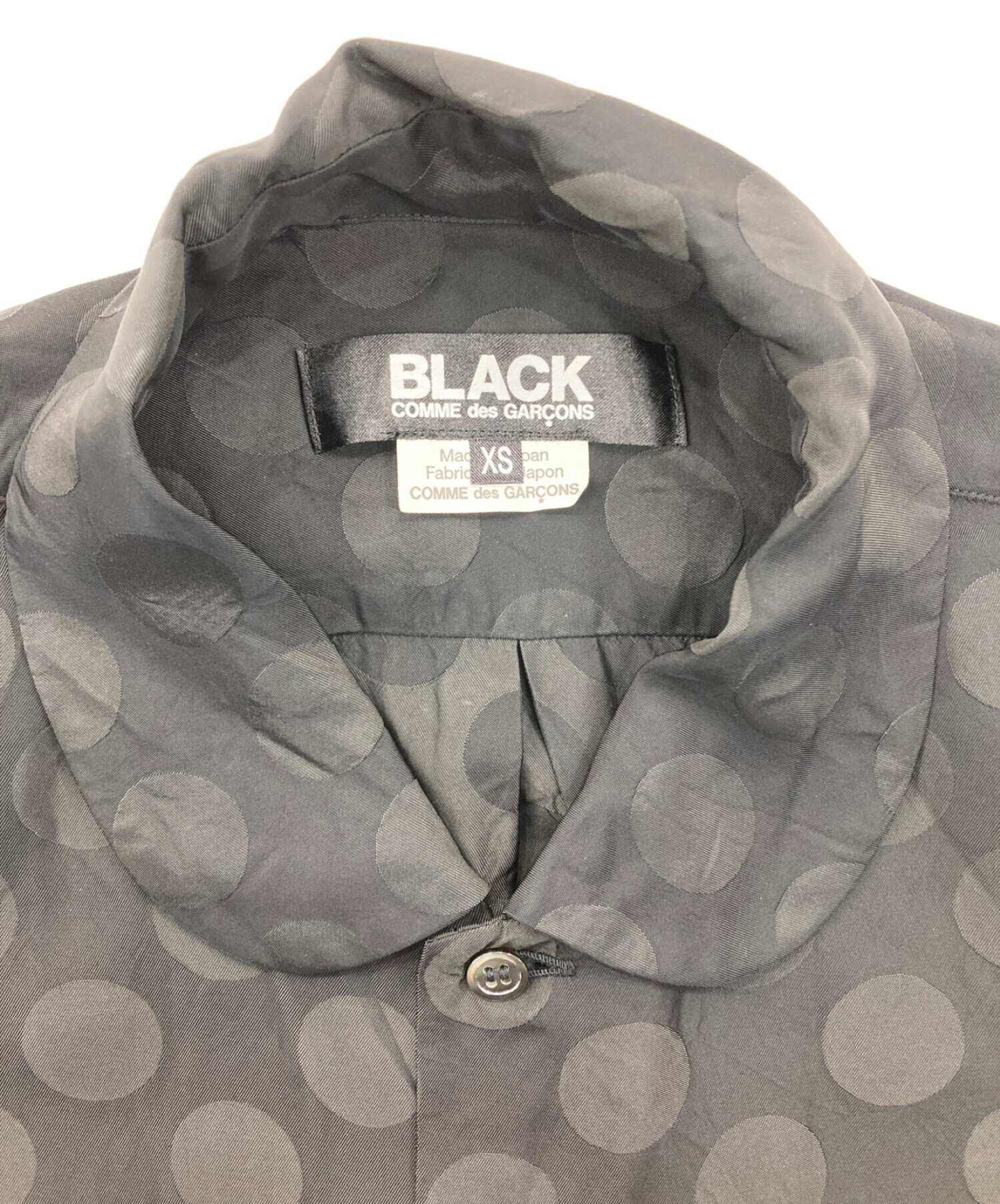 BLACK COMME des GARCONS (ブラック コムデギャルソン) ドット半袖シャツ ブラック サイズ:XS