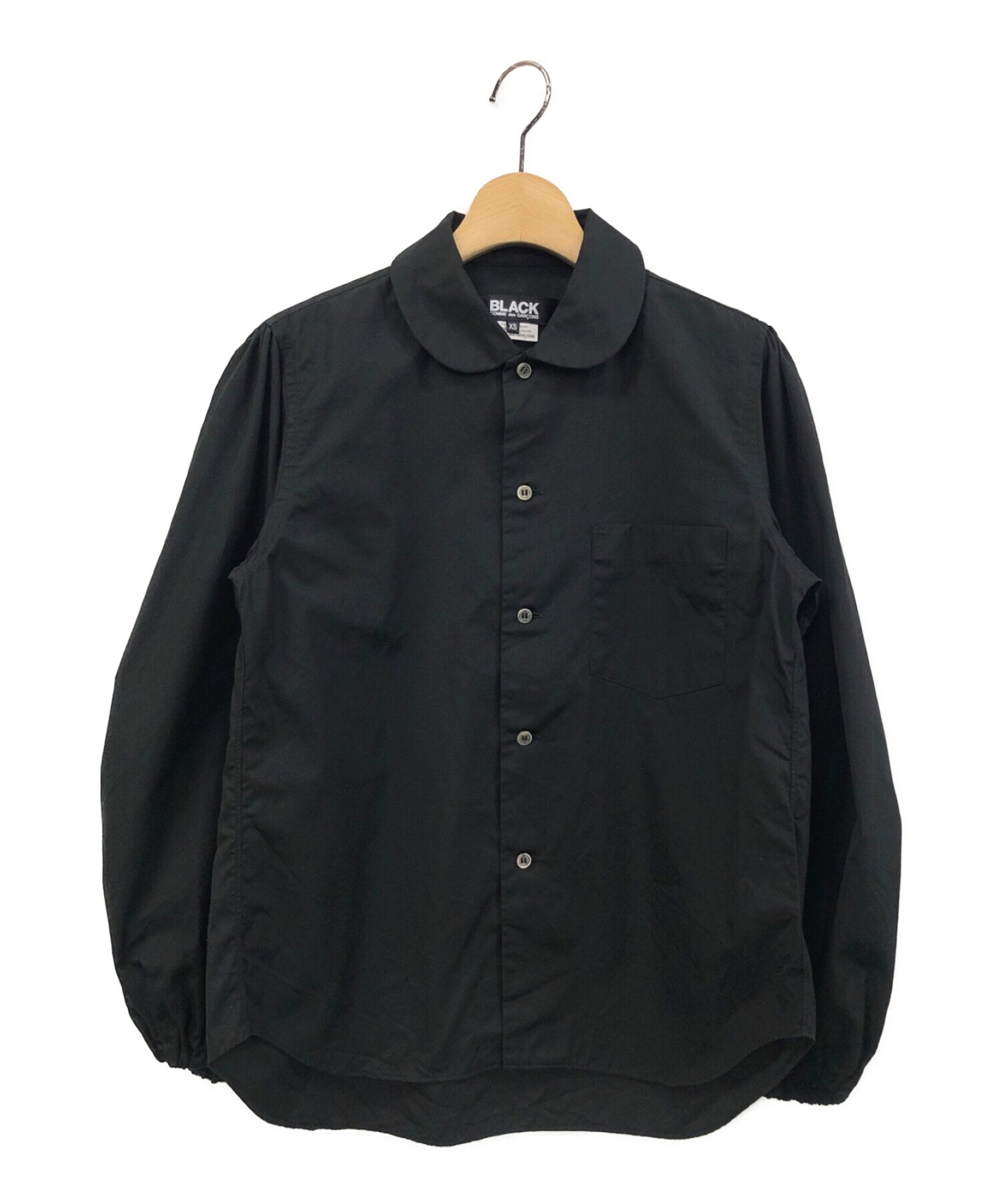 BLACK COMME des GARCONS (ブラック コムデギャルソン) ボリュームスリーブ丸襟シャツ ブラック サイズ:XS