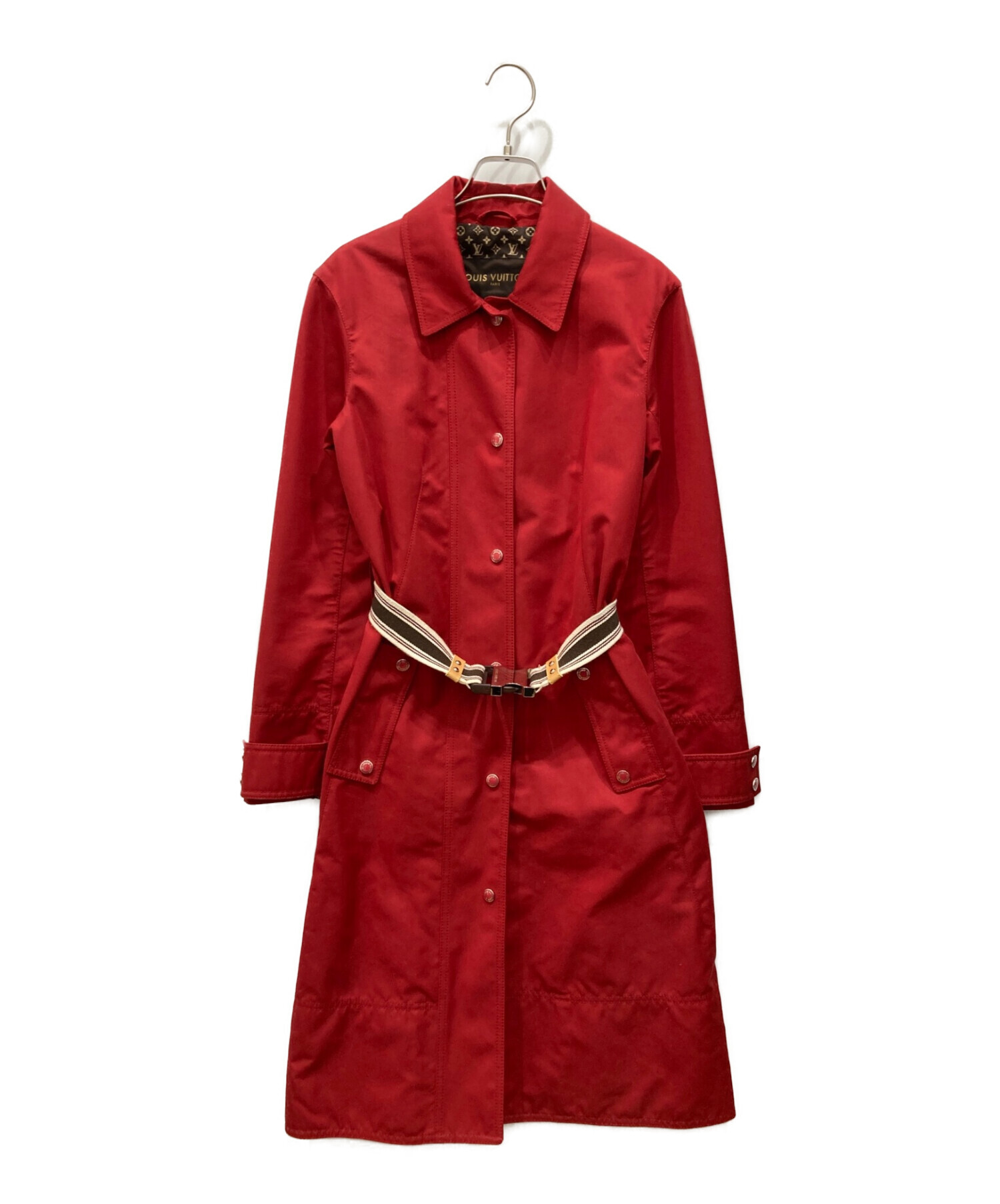 【希少】ルイヴィトン ベルト付スカラップステンカラーコート 裏地ロゴトリム 38 希少♡ ルイヴィトン ベルト付スカラップステンカラーコート 裏地
