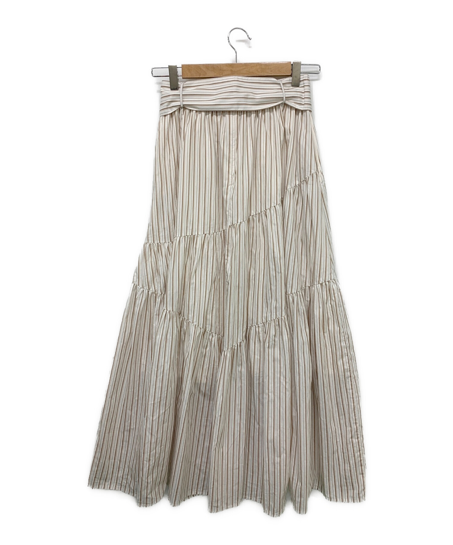 HLT Cotton-Blend Random Tiered Skirt