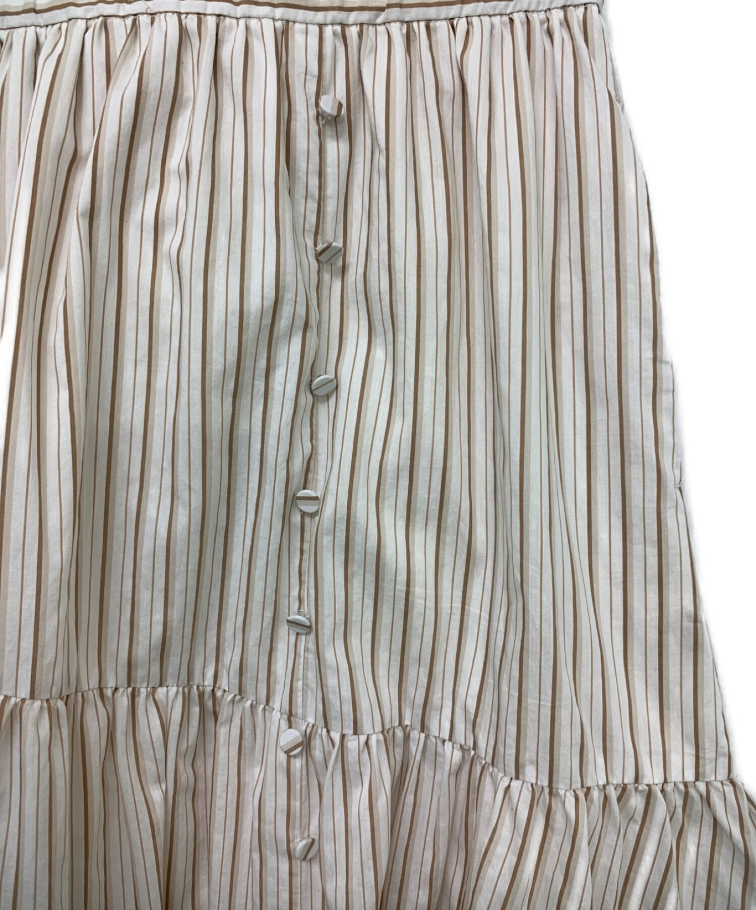 Cotton-Blend Random Tiered Skirt