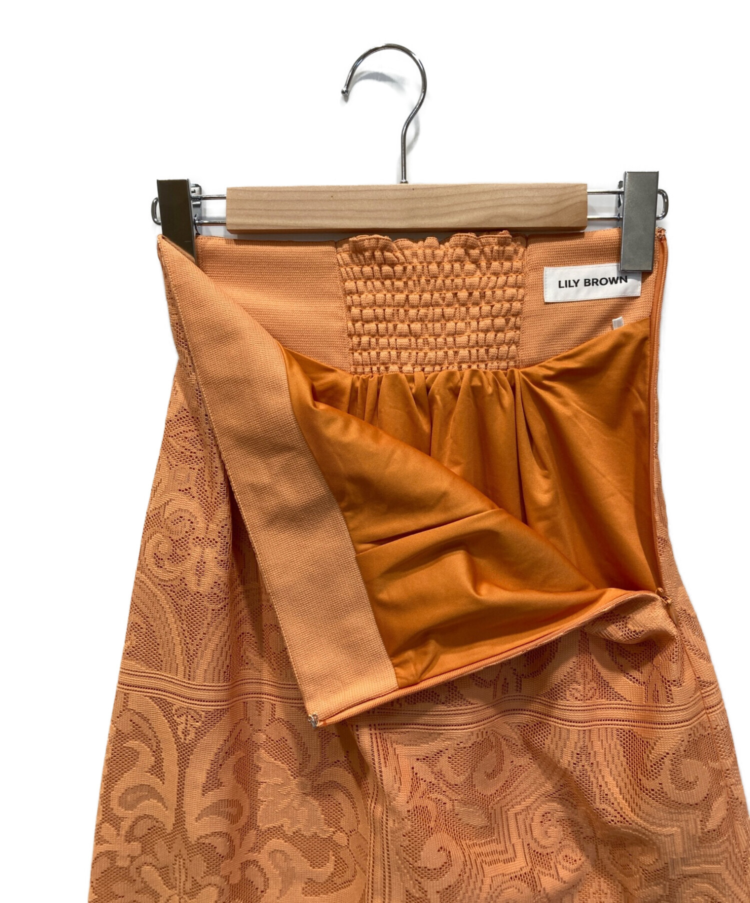 Lily Brown (リリーブラウン) パネルレーススカート オレンジ サイズ:F