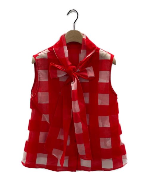 Sheller  ギンガムフロッキーボウタイブラウス