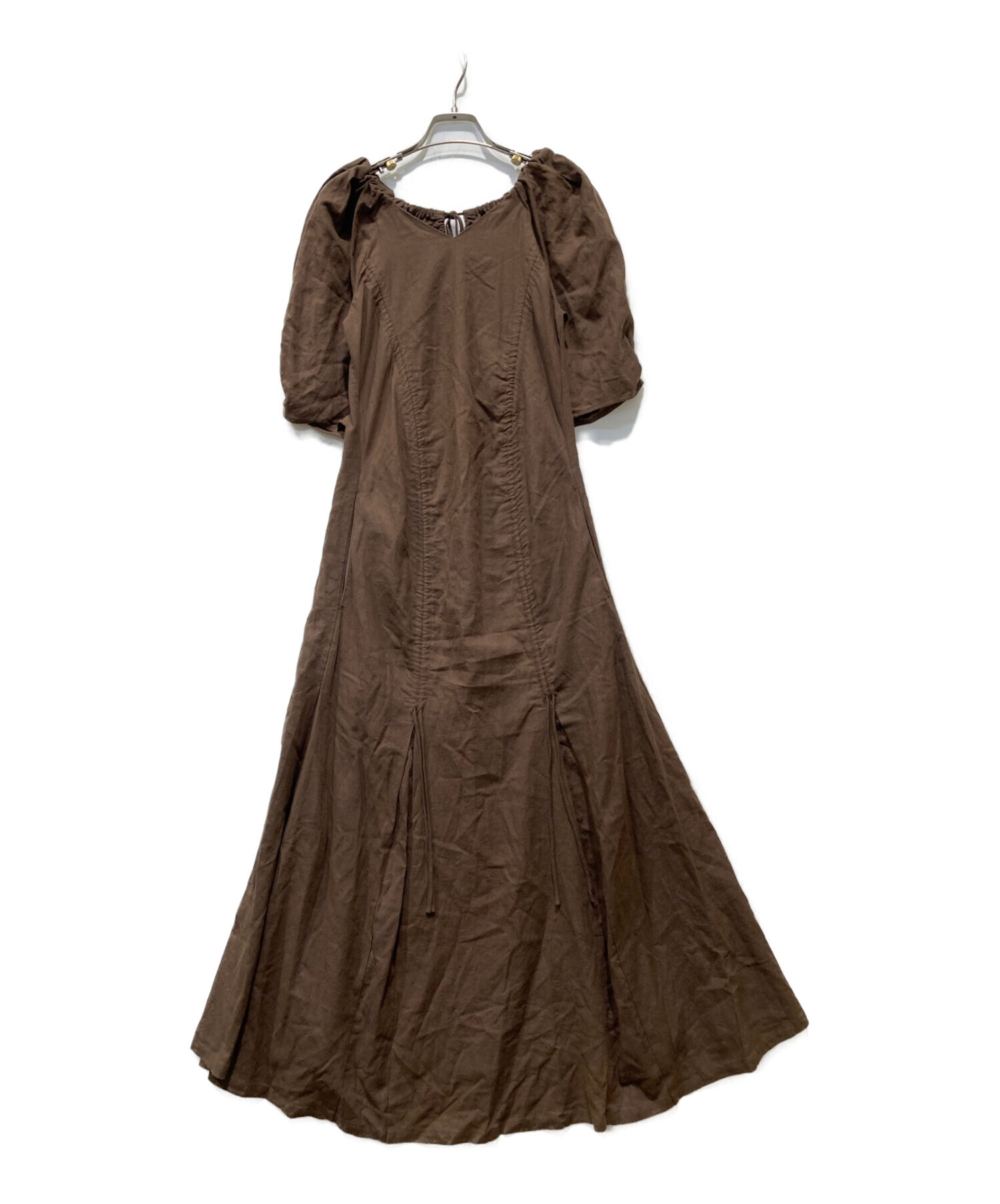 新品 タグ付き emmi リネン混ギャザーワンピース | 20800円｜ファッション
