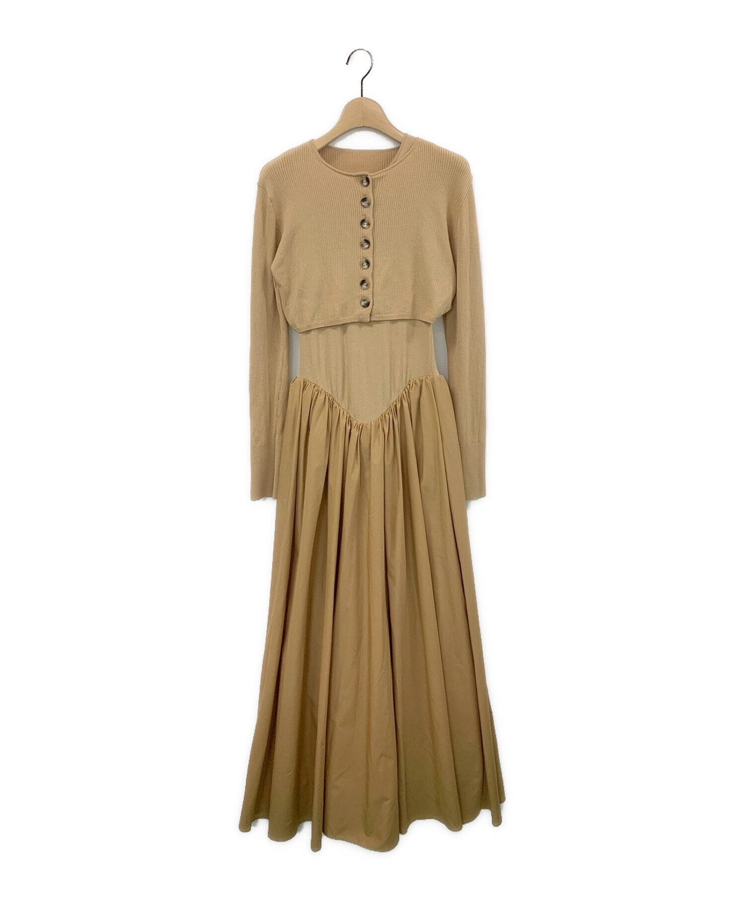 Ameri vintage /KNIT DOCKING VOLUME DRESS Ameri vintage /KNIT DOCKING VOLUME DRESS