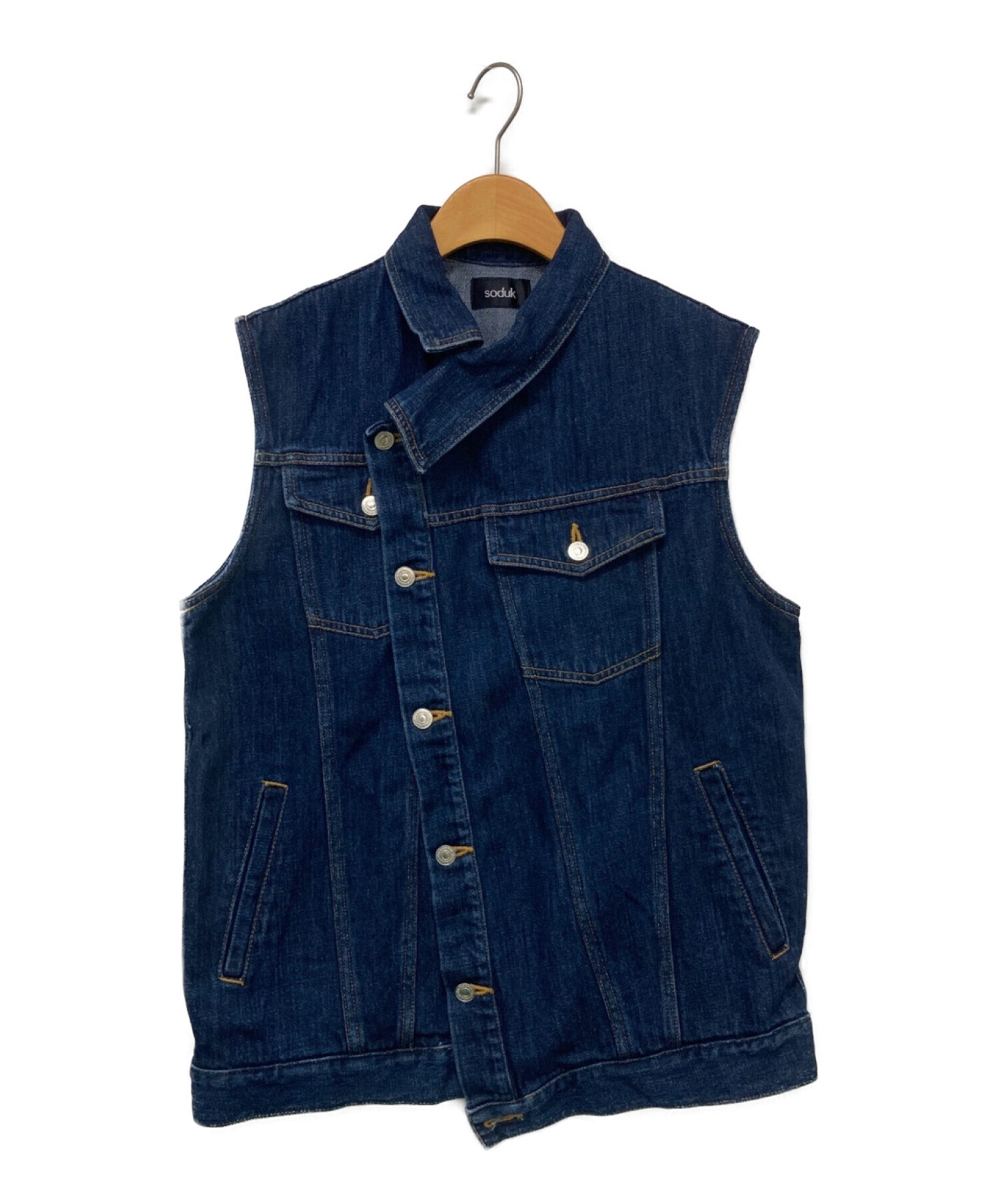 soduk スドークoverlap denim vest デニム ジレ ベスト