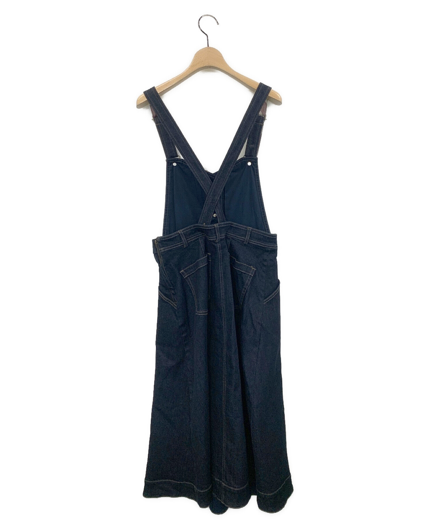 BLUE LABEL CRESTBRIDGE (ブルーレーベルクレストブリッジ) ヴィンテージカラーツイル サロペットスカート インディゴ サイズ:38