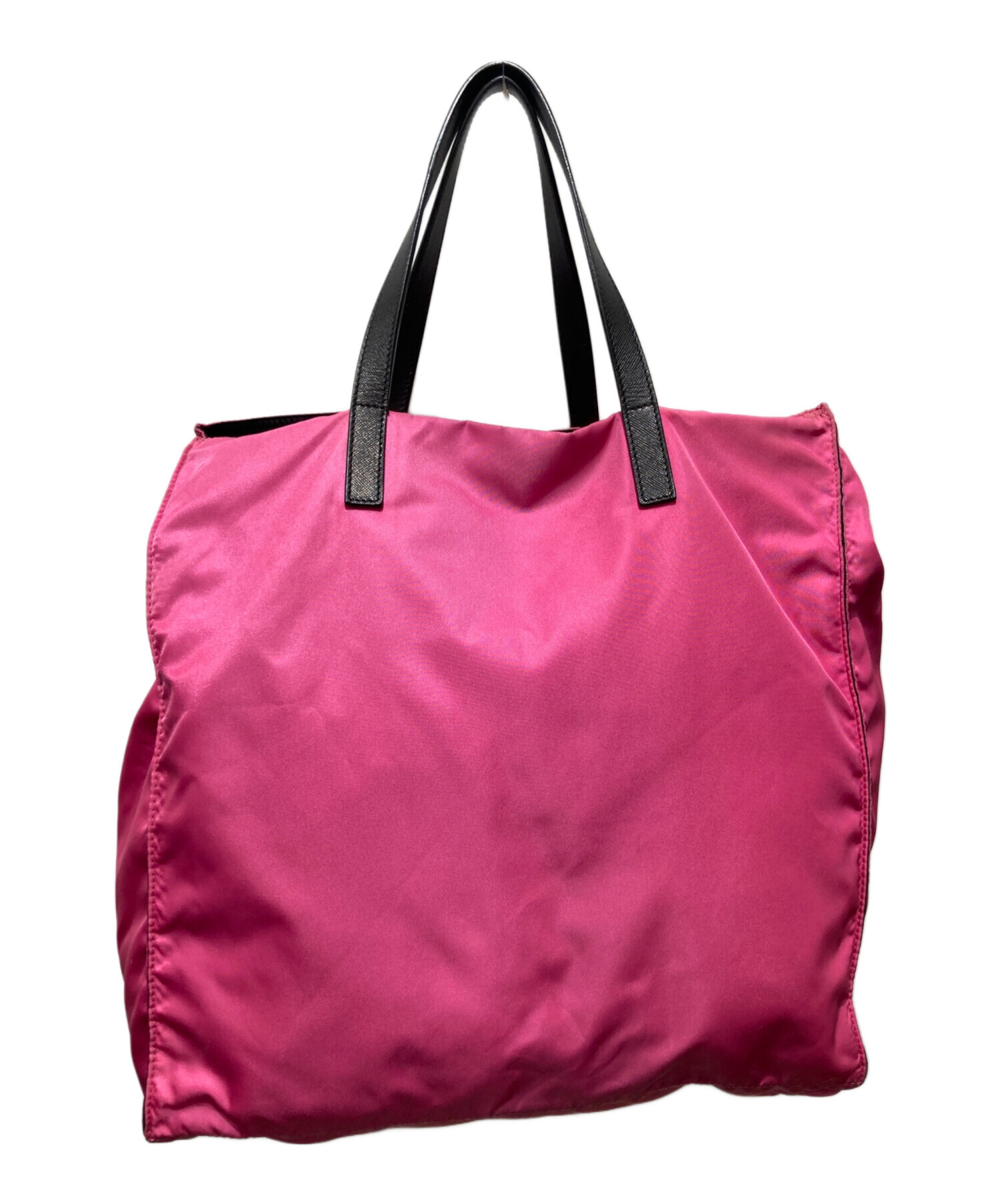 【美品】プラダ PRADA 2way トートバッグ 三角ロゴ ピンク 袋付 A4 美品】プラダ PRADA 2way トートバッグ 三角ロゴ ピンク 袋付 A4